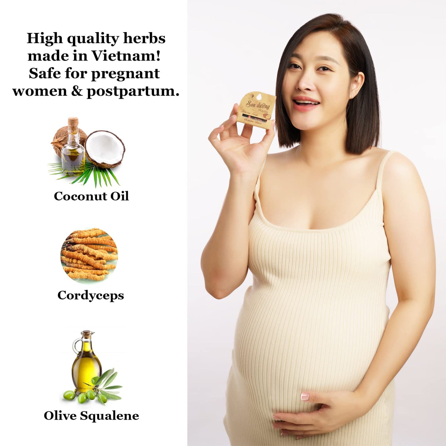 Organic Lip Balm with Cordyceps (Color: Pink, Orange, Red) (Pink)