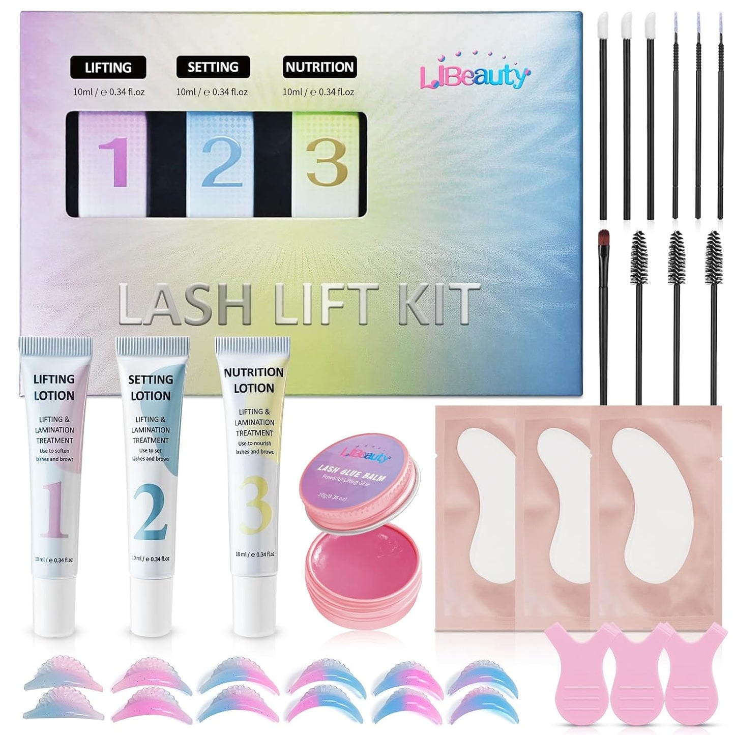 Libeauty Tube Design Lash Lift Kit with Glue Balm, Brow Lamination Kit, Easy to Apply for Salon and Beginner
