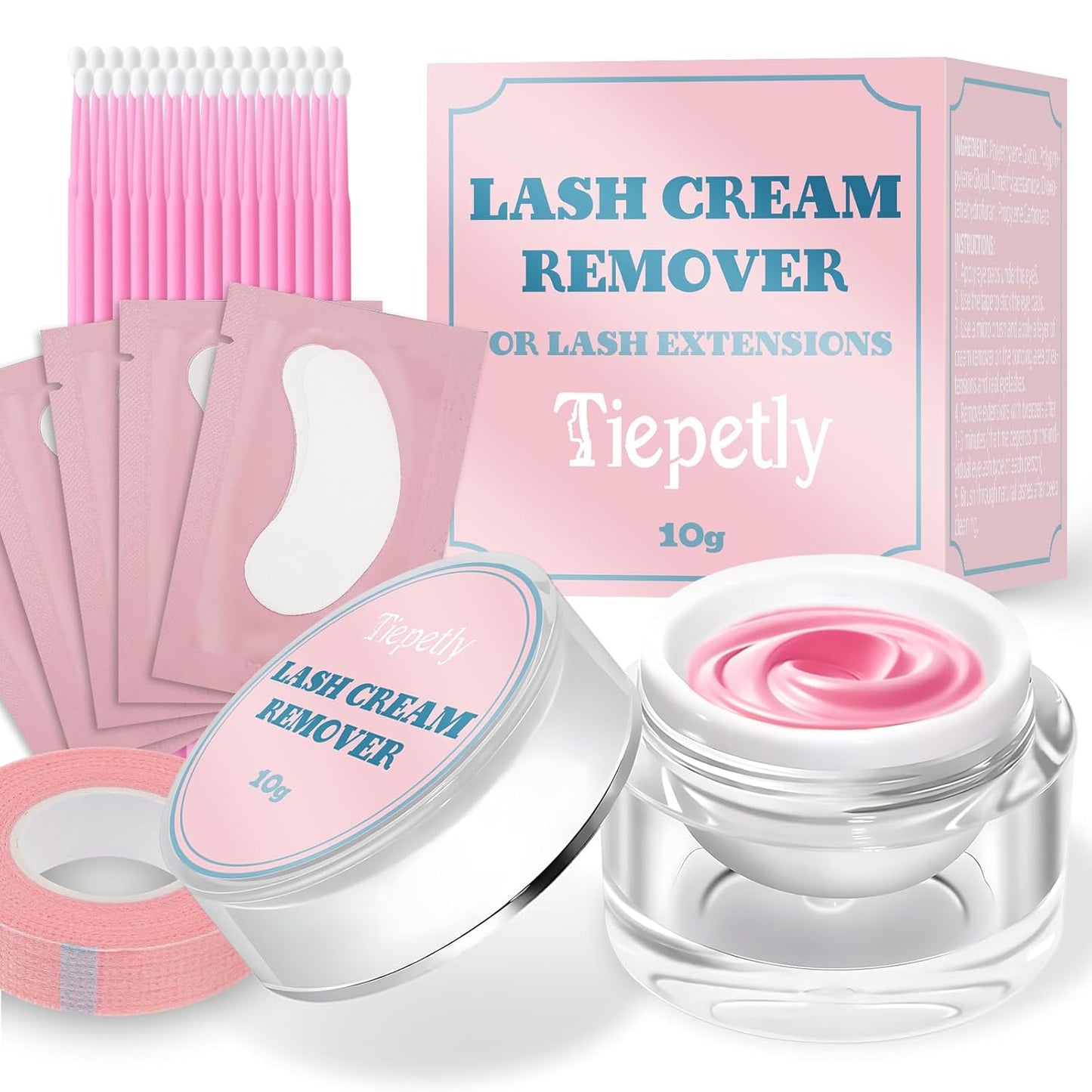 Tiepetly Eyelash Extension Remover, Dissolves Powerful Lash Extension Remover, Low Irritation, for Professional or Salon Use (10 g)