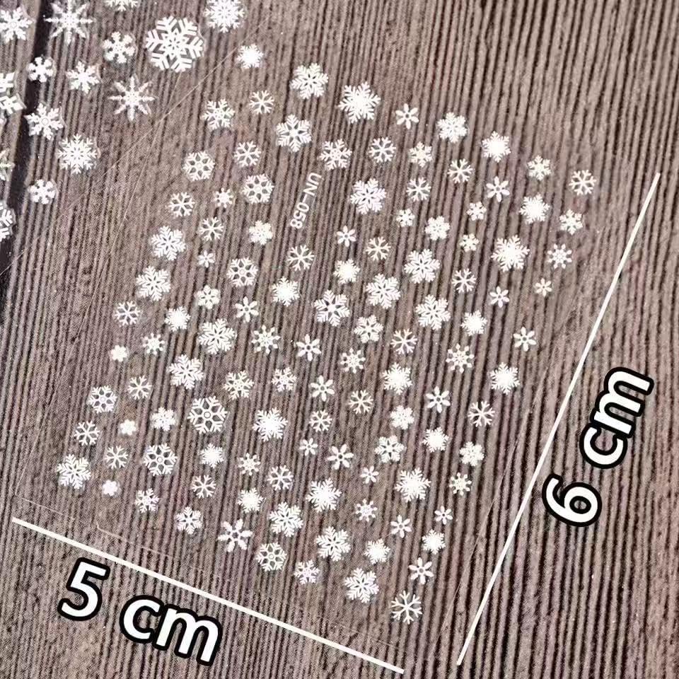 30 Sheet White Snowflakes Nail Art Stickers Christmas Snowflake Decals 3D Self-Adhesive Nail Art Supplies Charms for Nails Art Manicure Tips Decoration