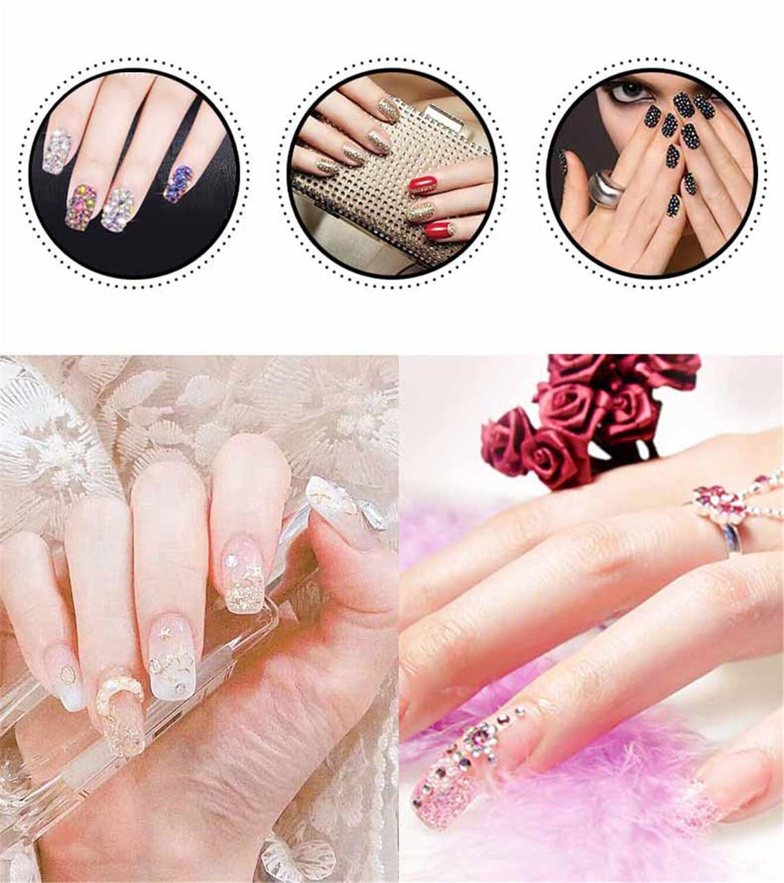 2250 Pcs SS16 4mm AB Flatback Rhinestones for Nails Art Crafts Glitter Round Shine Gems Crystals DIY Clothes Shoes （Sapphire AB）