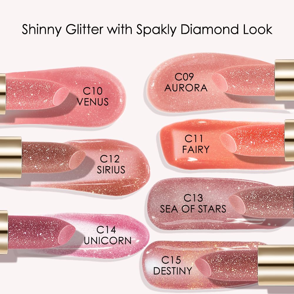 CATKIN Tinted Lip Balm Glitter Lip Stain Ultra Hydrating Lip Moistrurizer Lip Care with Vitamin E Nourishing For Cracked & Dry Lips 0.12 oz C11 Fairy - Coral Pink