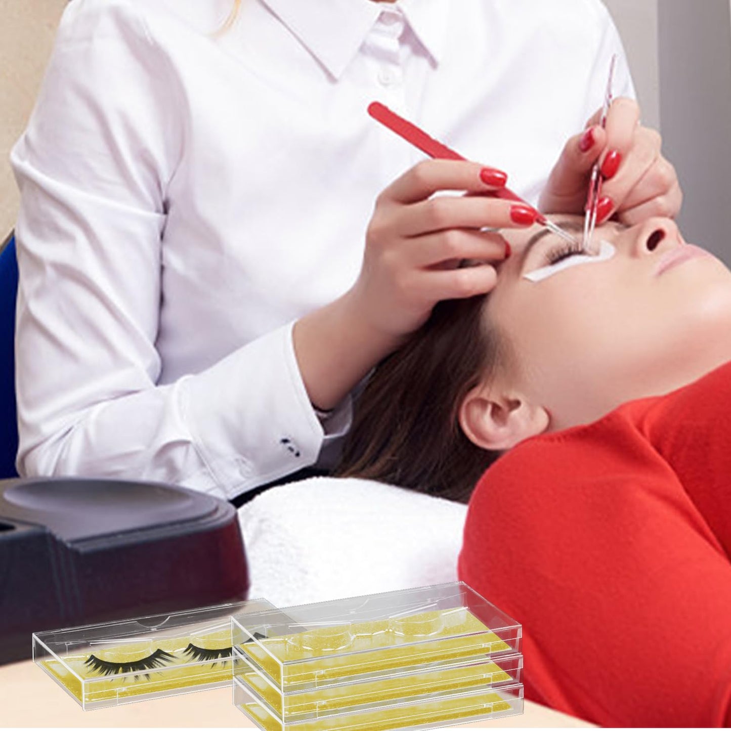 Empty Lash Boxes, 30 Pack Customizable False Eyelash Packaging Cases Bulk Storage Containers, Premium Display and Protection (Gold)