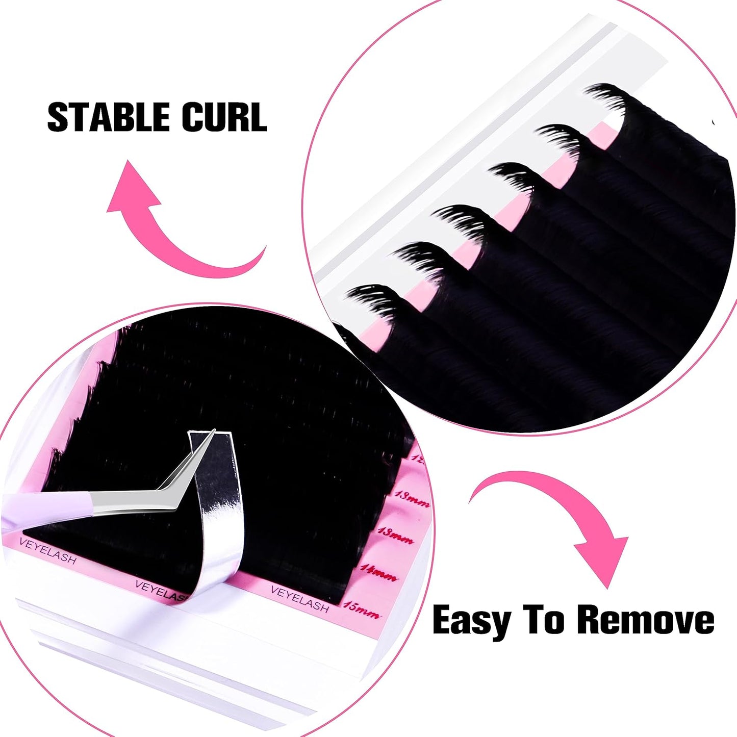 VEYES INC Cashmere Smart Fan Lash Extensions 0.03 0.05 0.07 C/CC/D Curl 8-20mm Mixed & Single Length, Super Matte Black Volume Lashes, Professional Supplies for Lash Techs (0.05 D 17mm)