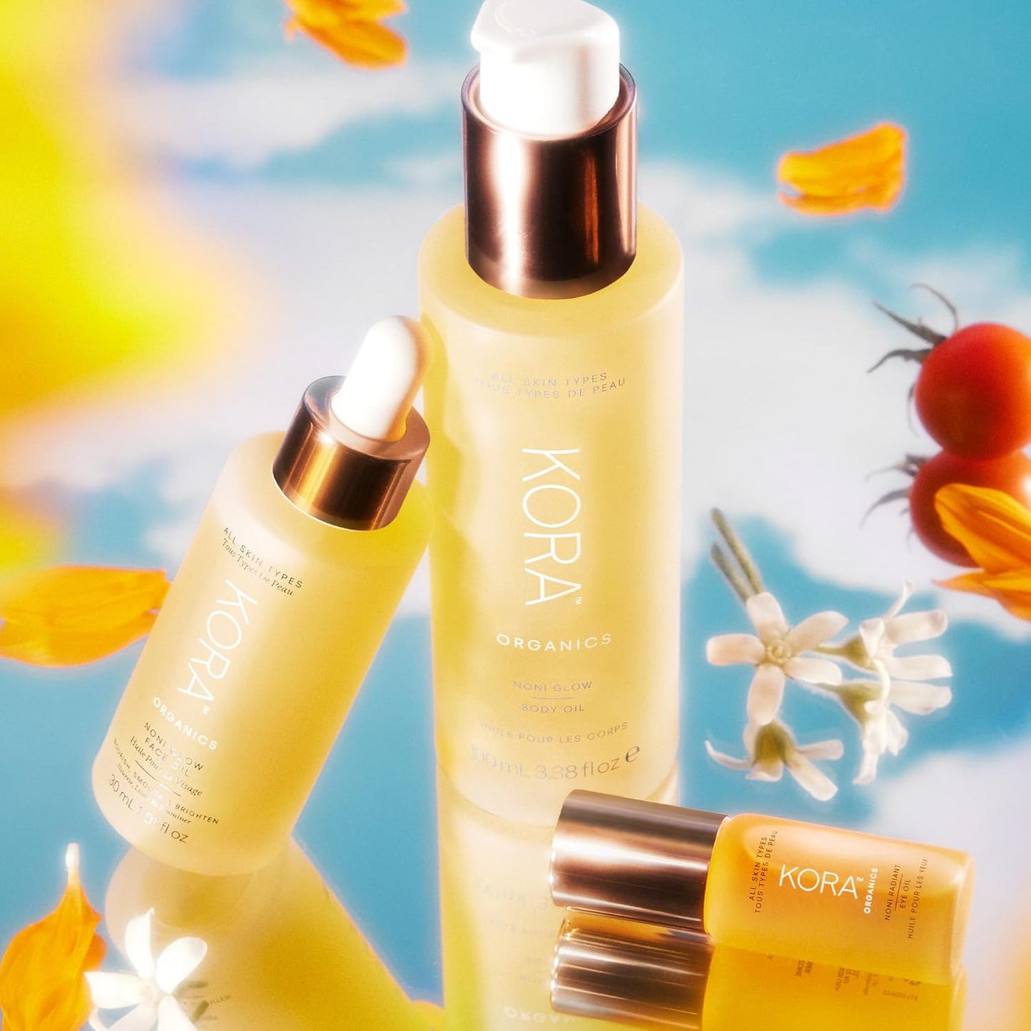 KORA Organics Noni Radiant Hydrating Under Eye Oil Roller, Smooth & Tone, Certified Organic, Cruelty Free Eye Serum - Delicate Eyebag Remover - Travel Essential for Puffy Face & Wrinkes - 0.34 Fl Oz