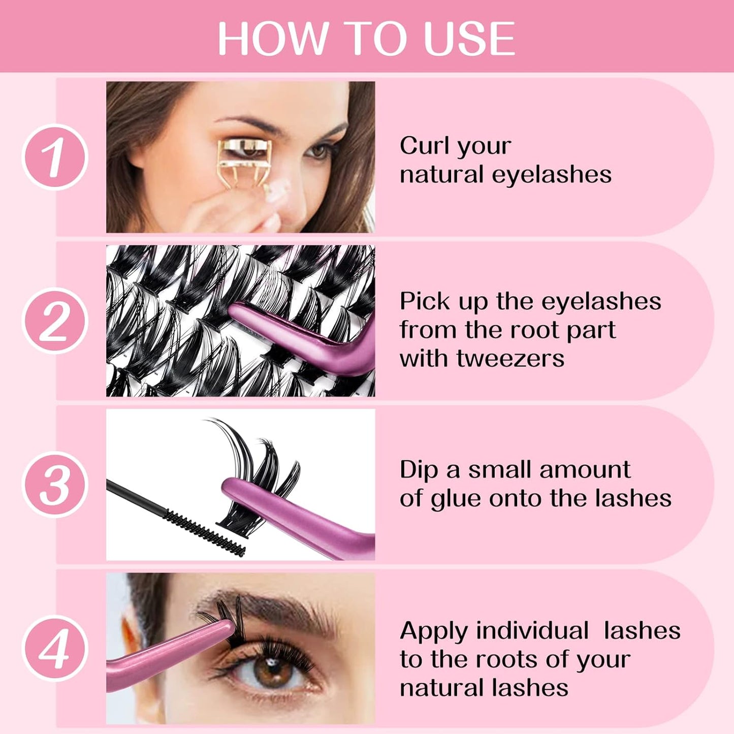 280 Pcs Individual Lashes 50D-C-0.07-10 Cluster Lashes C D Curl Wispy Lashes Bottom Lashes DIY Lashes At Home（50D-C-0.07-10）