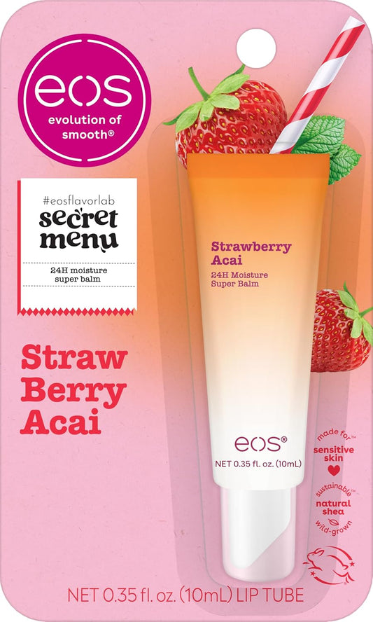 eos 24H Moisture Super Balm - Strawberry Acai, Lip mask, Moisturizing, Lip Treatment, Limited-Edition Skincare, 0.35 fl oz