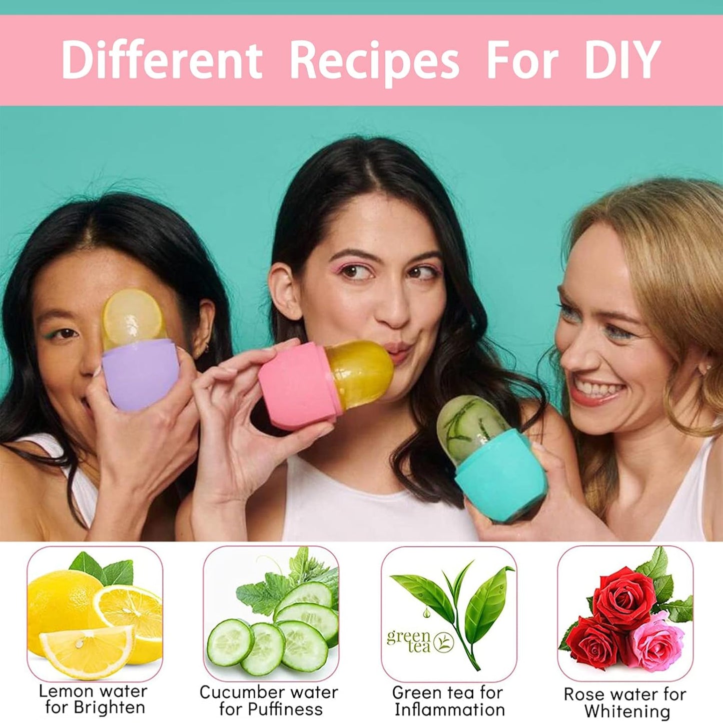 Ice Roller for Face and Eye, Ice face roller,Gua Sha Facial Tools, Facial ice roller, Skin Care Tools,Ice mold for face…(blue-face)