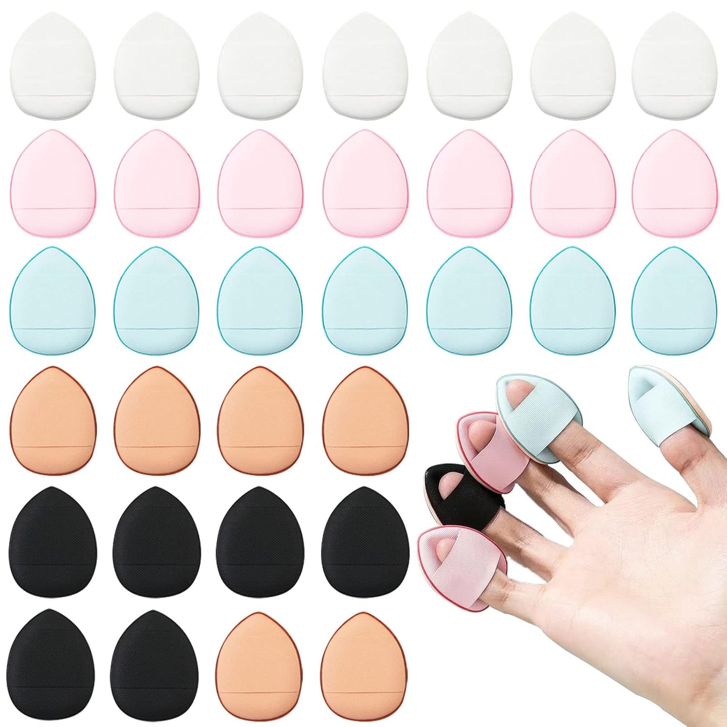 40 PCS Mini Makeup Puff Triangle Makeup Puff Finger Soft Setting Sponge Mineral Powder Body Powder Cosmetic Foundation Cosmetic Finger Puff for Women