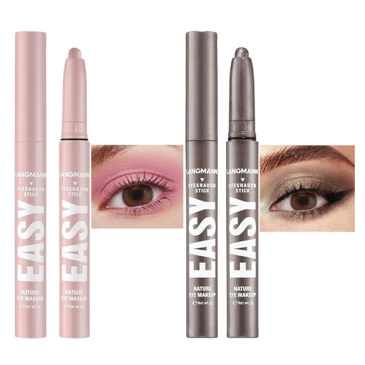 Jolilab Eyeshadow Stick Set, 2 Colors Matte Professional Bright-Colored Contouring and Highlight Eyeshadow Stick, Cream Waterproof Long Lasting High Pigmented Eye Shadow. (2, 01+21 2pcs)