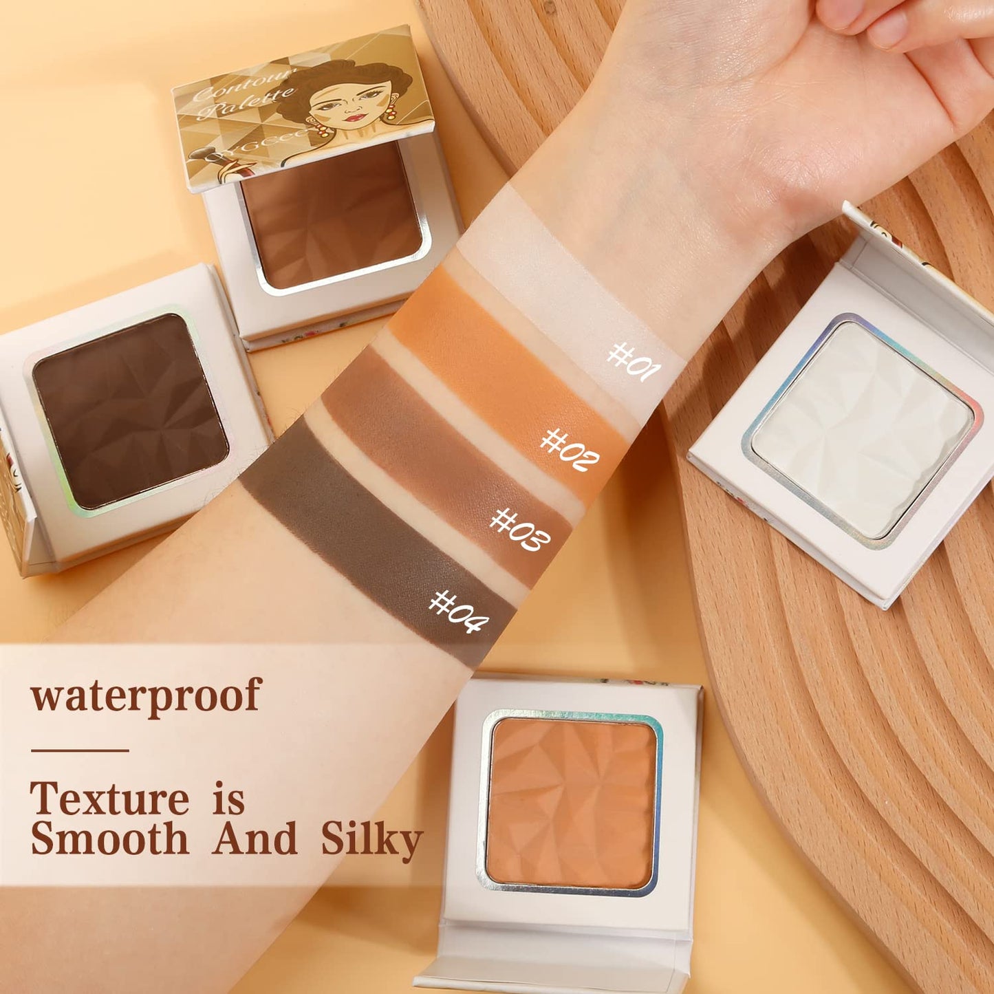 Matte Light Bronzer Palette,Perfect Finish Hd Powder,Professional Bronzering contouring Makeup Pallet,Highly Pigments and Long Lasting For Fair Face Tone,Cruelty-Free