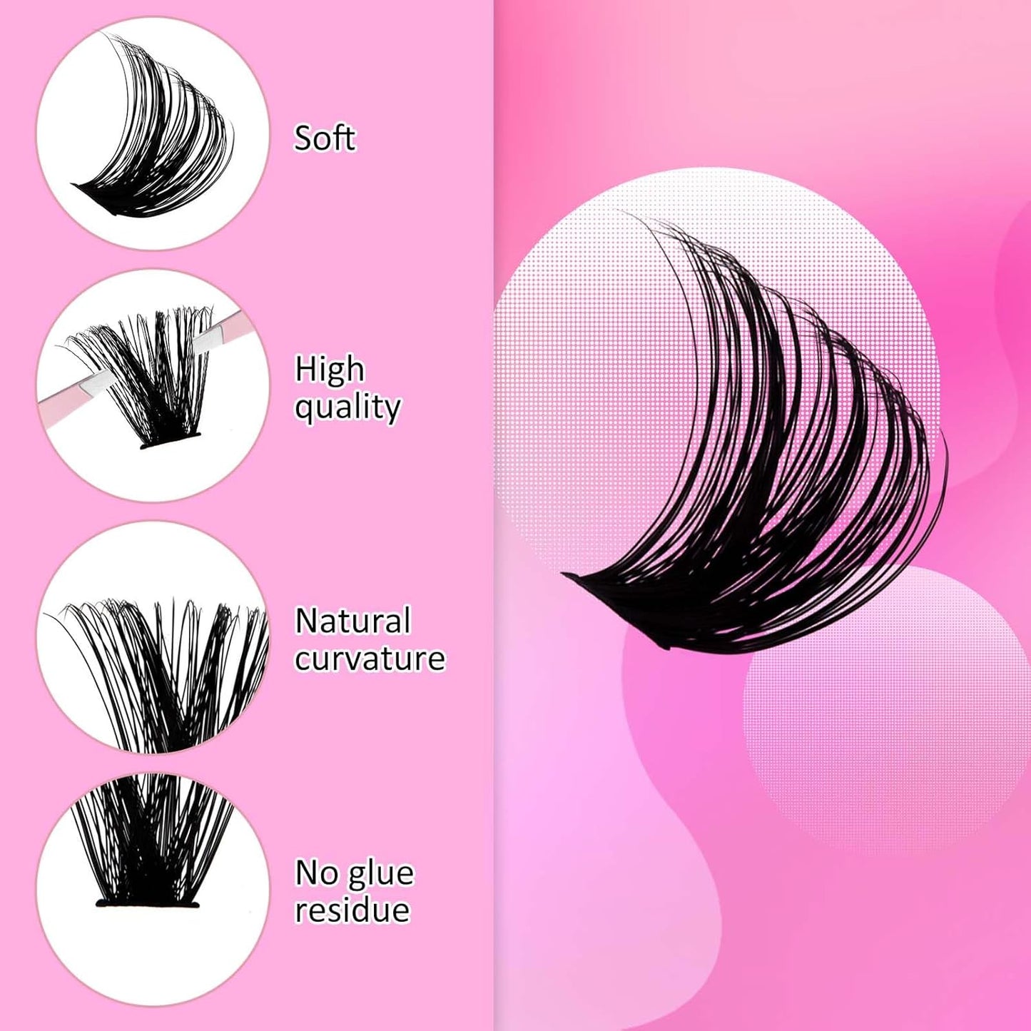 Cluster Lashes D Curl Lash Clusters 280 Pcs Lash Extension Clusters Individual Lashes Soft DIY Eyelash Extensions Mixed Tray Eyelash Clusters Natural Look (80D-0.07D, 8-16mm)