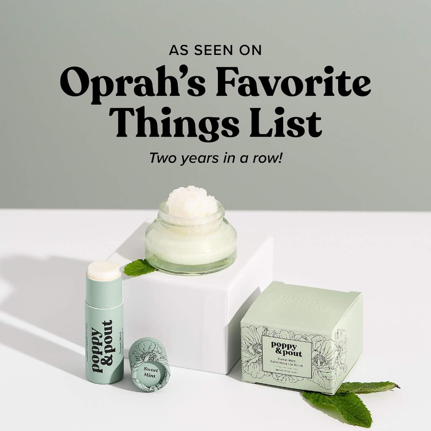 Poppy & Pout Sweet Mint A Jumbo Lip Balm | All Natural Lip Balms & Moisturizers | Hydrates with Beeswax, Vitamin E, Organic Coconut Oil | Cruelty-Free | Lip Balm in Recyclable Cardboard Tube