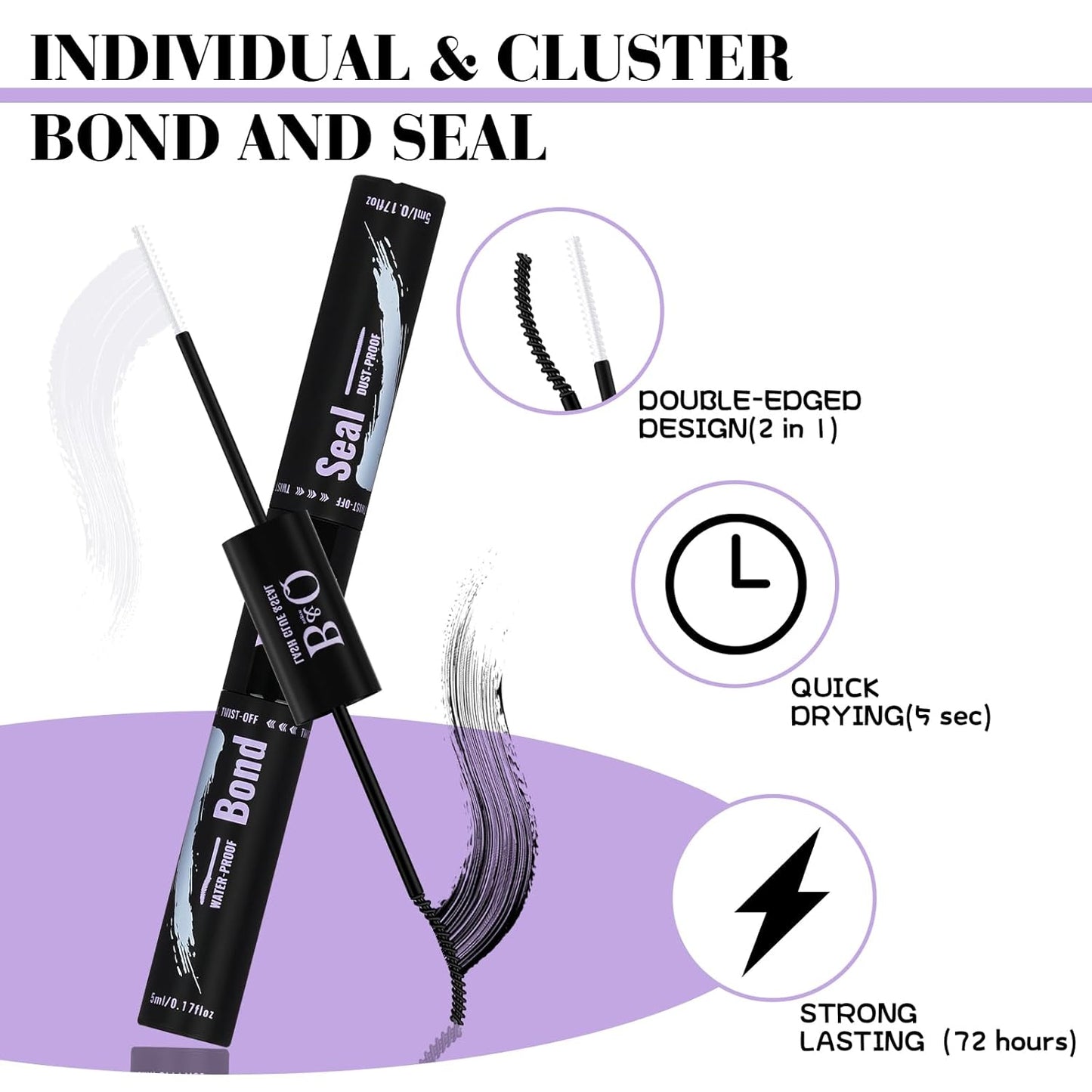 B&Q Lash Clusters Kit 280PCS Eyelash Clusters Kit,30D 40D D 9-16MIX Individual Lash Comfortable Eyelash Extension Set, Classic Look with Bond and Seal Waterproof, Remover DIY at Home(Set,30D+40D)