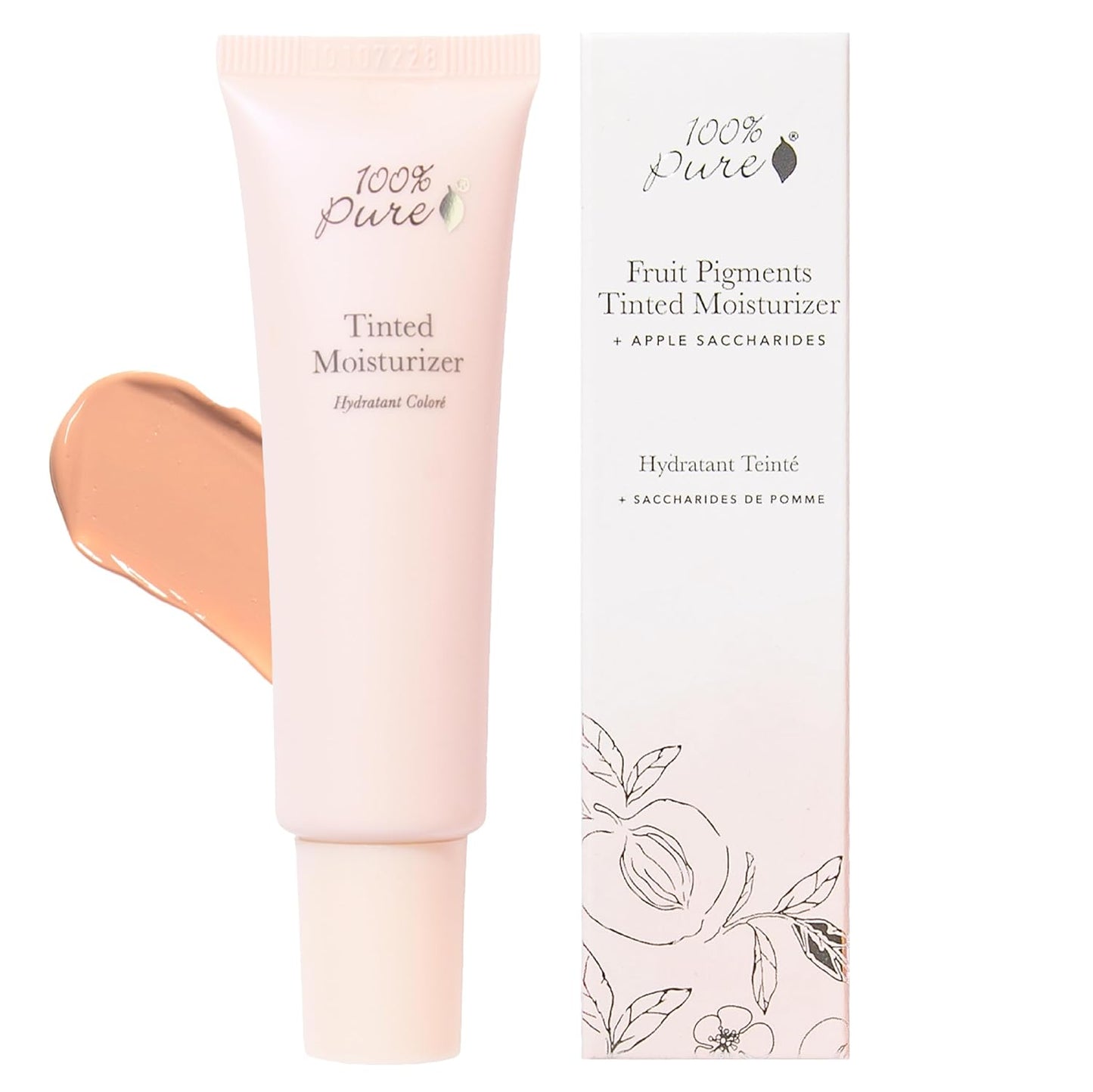 100% PURE Tinted Moisturizer Anti-Aging Face Makeup - Fruit Pigmented Alpine Rose Light to Medium Coverage & Dewy Glow - Lightweight Foundation Fair Skin w/Pink Undertone - Vegan - 1.7 Fl Oz