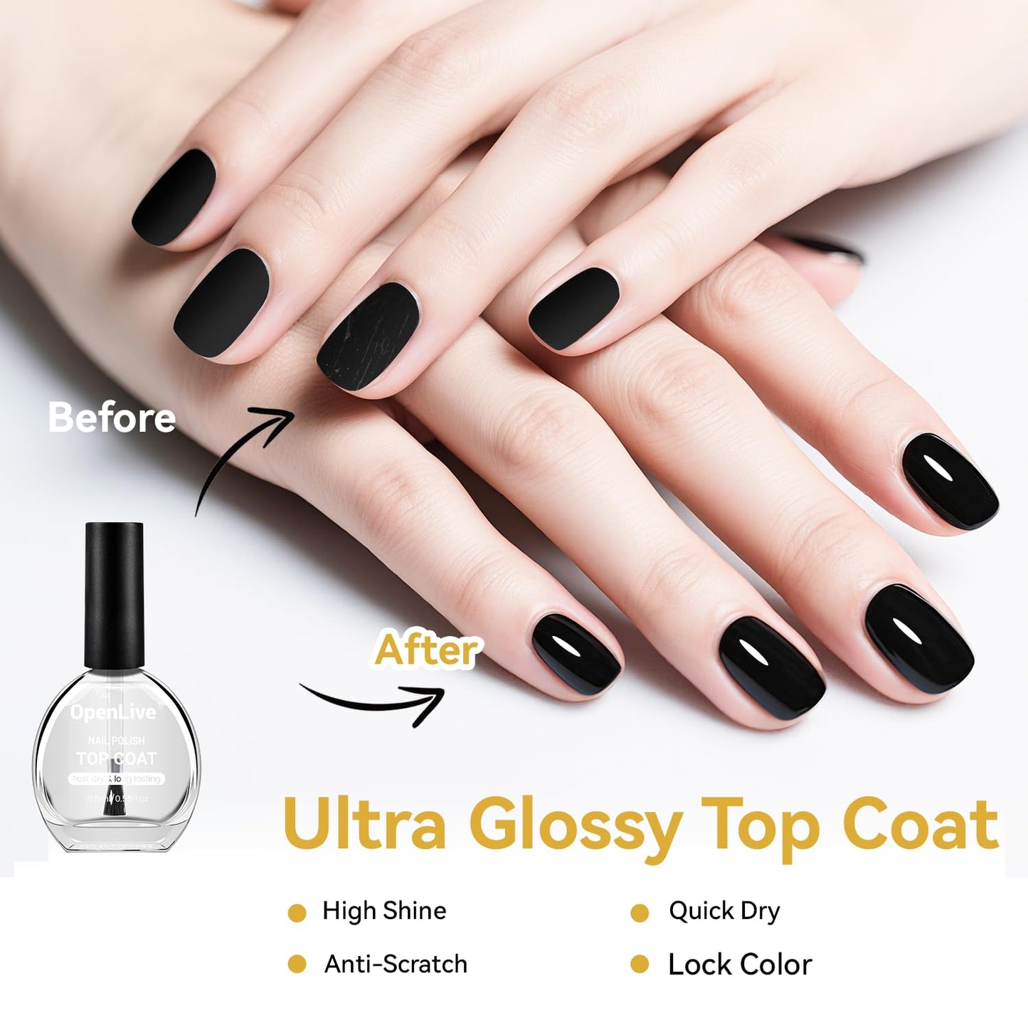 3PCS 16.5ml Quick Dry Base and Top Coat Nail Polish and Gel Remover Set, Base and Top Coat No U V Lamp Curing, Gel Polish Remover for Quick and Easy Removal At Home