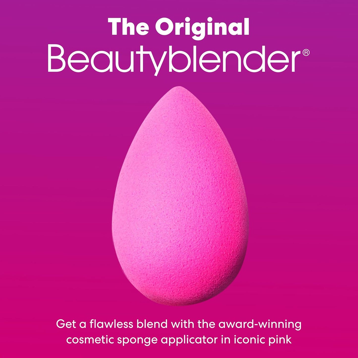 Beautyblender® | Original Pink Beauty Blender Makeup Sponge, Super-Soft Foam Easily Blends Foundations, Powders & Creams, Made in USA, Reusable, Washable, Streak Free Application, Vegan, Cruelty Free