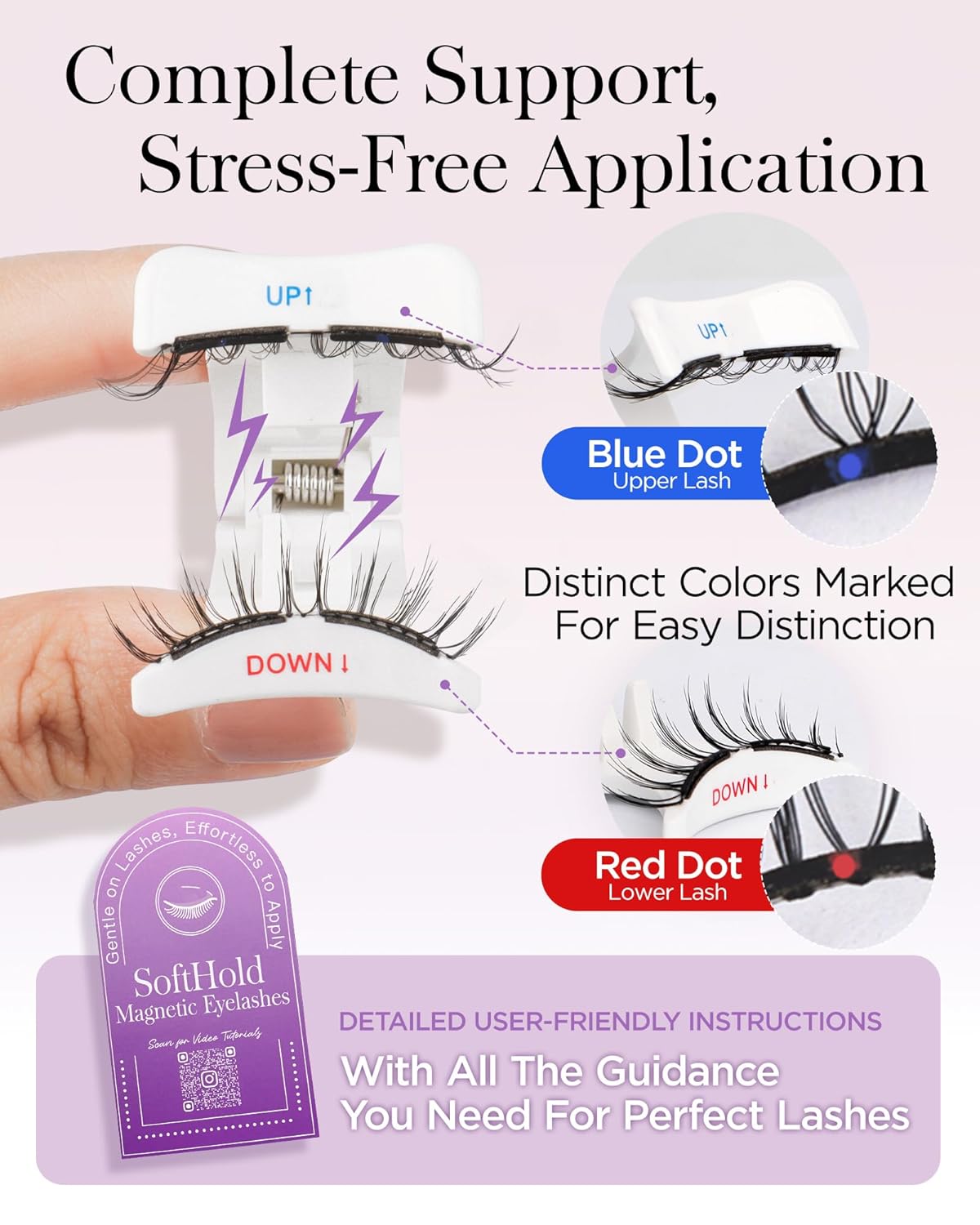 BEYELIAN Magnetic Eyelashes with Applicator Kit, Reusable Natural Look False Lashes, No Glue Needed Soft Magnetic Lashes for Eye Magnetic-100(Lightweight & Comfortable)