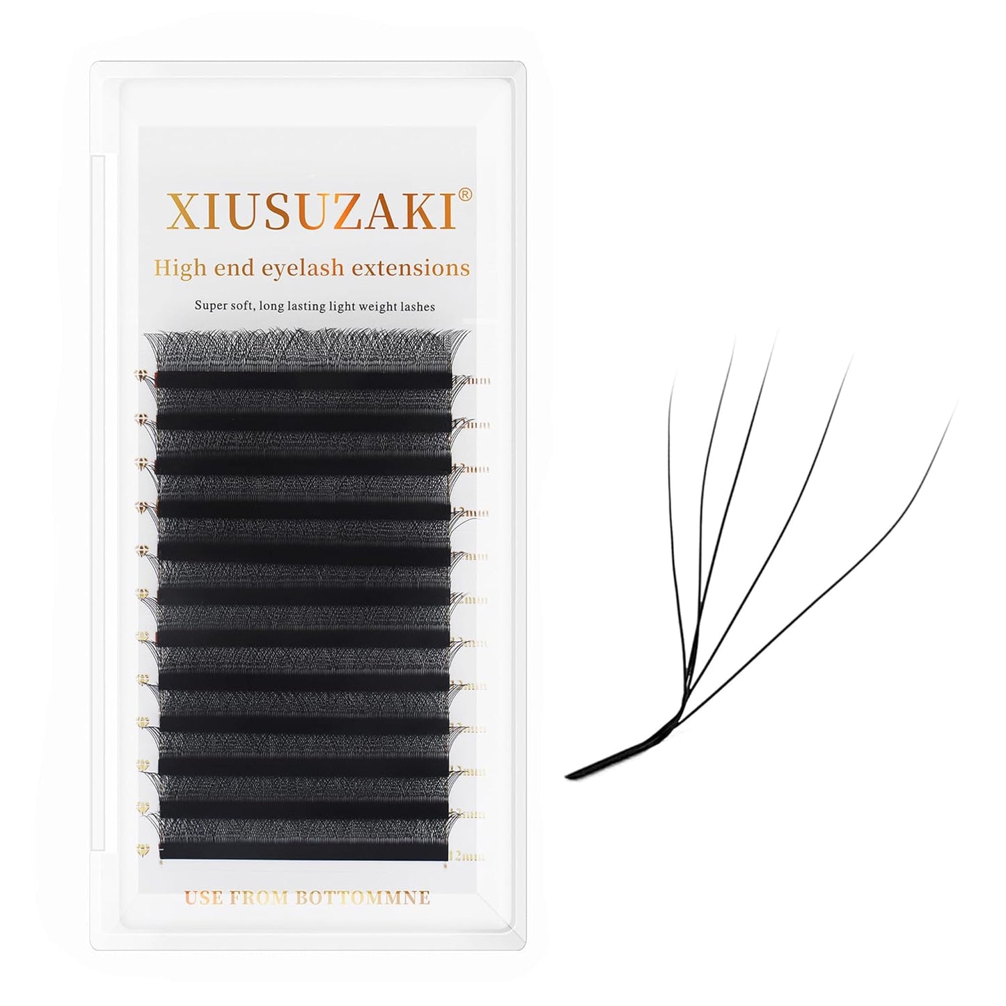 W Lash Extensions 5D Eyelash Extensions W Shape 0.07mm Thickness L Curl 14mm Premade Fans W Lashes Individual Lashes Matte Black 12 Rows False Eyelashes Volume Lashes(W-5D-0.07-L,14mm)