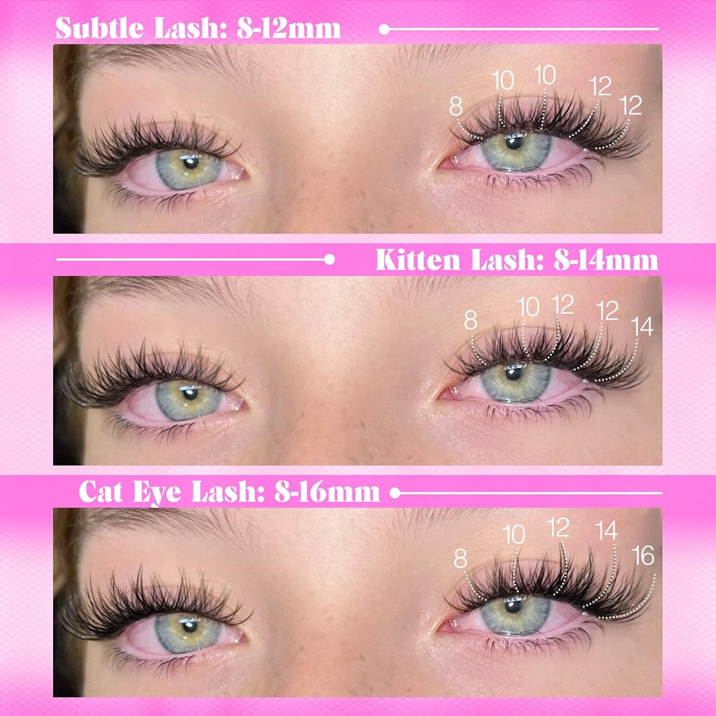 Yawamica Self Adhesive Eyelashes Wispy Lash Clusters No Glue Needed DIY Lash Extension 8-16mm Pre-Glued Eyelash Clusters Reusable Press on Lashes Natural C Curl Individual Lashes DIY Lash for Beginner