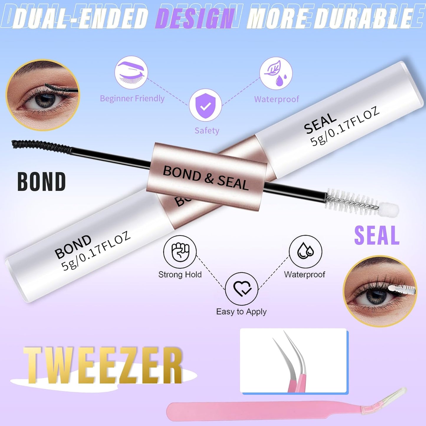 Natural Lash Clusters Wispy Cluster Eyelash Extensions Spiky Individual Lashes 8-17mm LC Curl Manga Eyelash Clusters with Lash Bond and Seal Soft Lashes Clusters Kit(132Pcs)