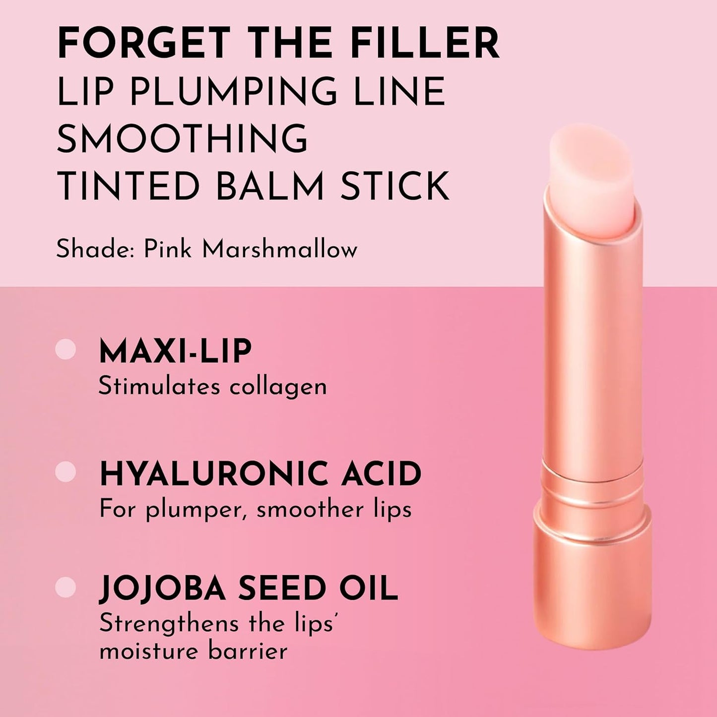 LAWLESS Forget the Filler Lip Plumping Line Smoothing Tinted Balm, Pink Marshmallow, 0.09 Ounce