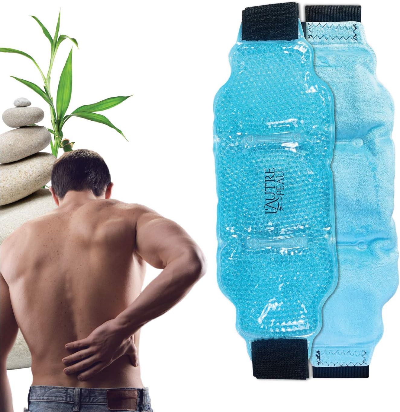 USA Merchant | Hot/Cold Plush Lower Back Gel Bead Wrap | Freeze Therapeutics by L'AUTRE PEAU | Relief for Tension, Injuries, Swelling, Aches, Bruises, Muscle Pain, Stress Relief, Strain & Stiffness