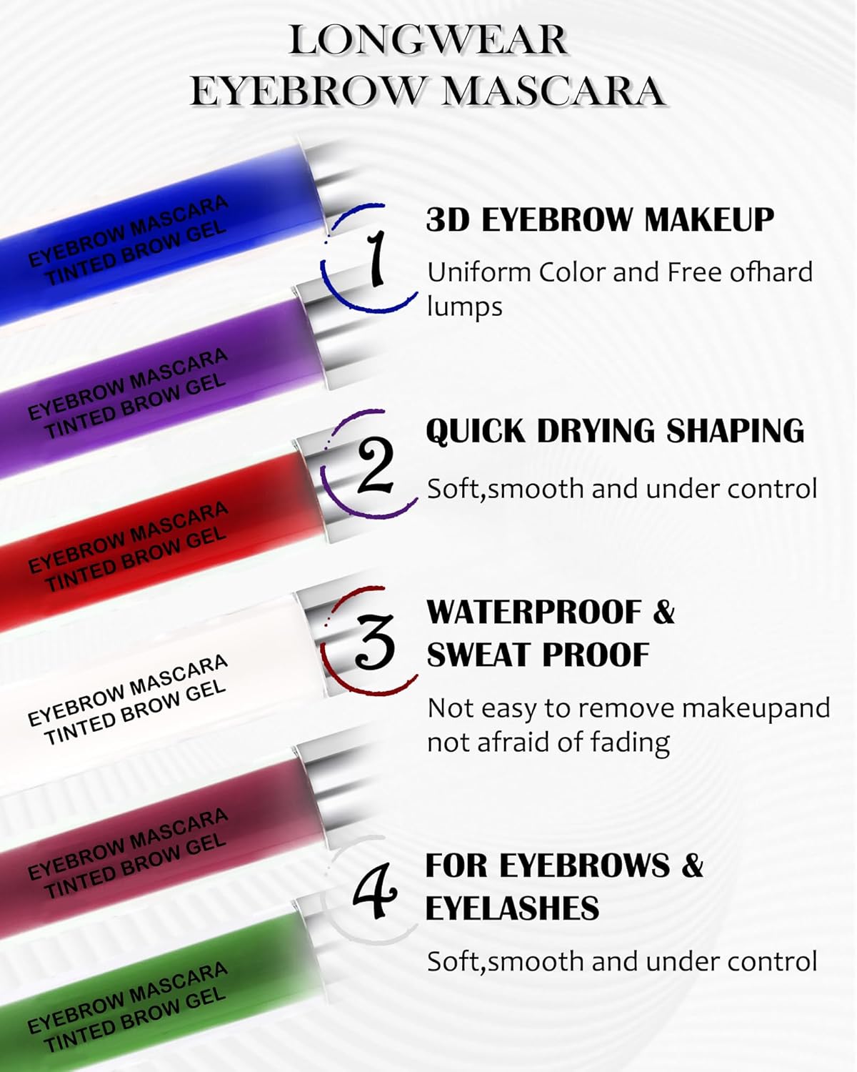 Tinted Eyebrow Gel Mascara- 1Pcs Long Lasting Waterproof Green Tinting Eye Brow Glue Colored Mascara, Dark Green Brow Filler Curling rimel de pestañas,Mother‘s Day Makeup Gift for Women Girl-#12