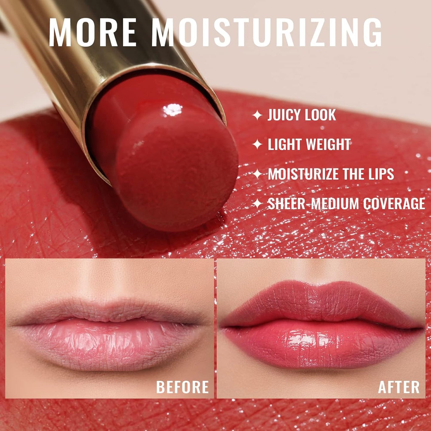 Oulac Moisturizing Shine Lipstick For Women Christmas Set 2PCS, 2 in 1 Tinted Lip Balm for Winter, Hydrated Juicy and Glossy Lip Color for Dry, Cracked and Chapped Lips, Vegan [01+16]