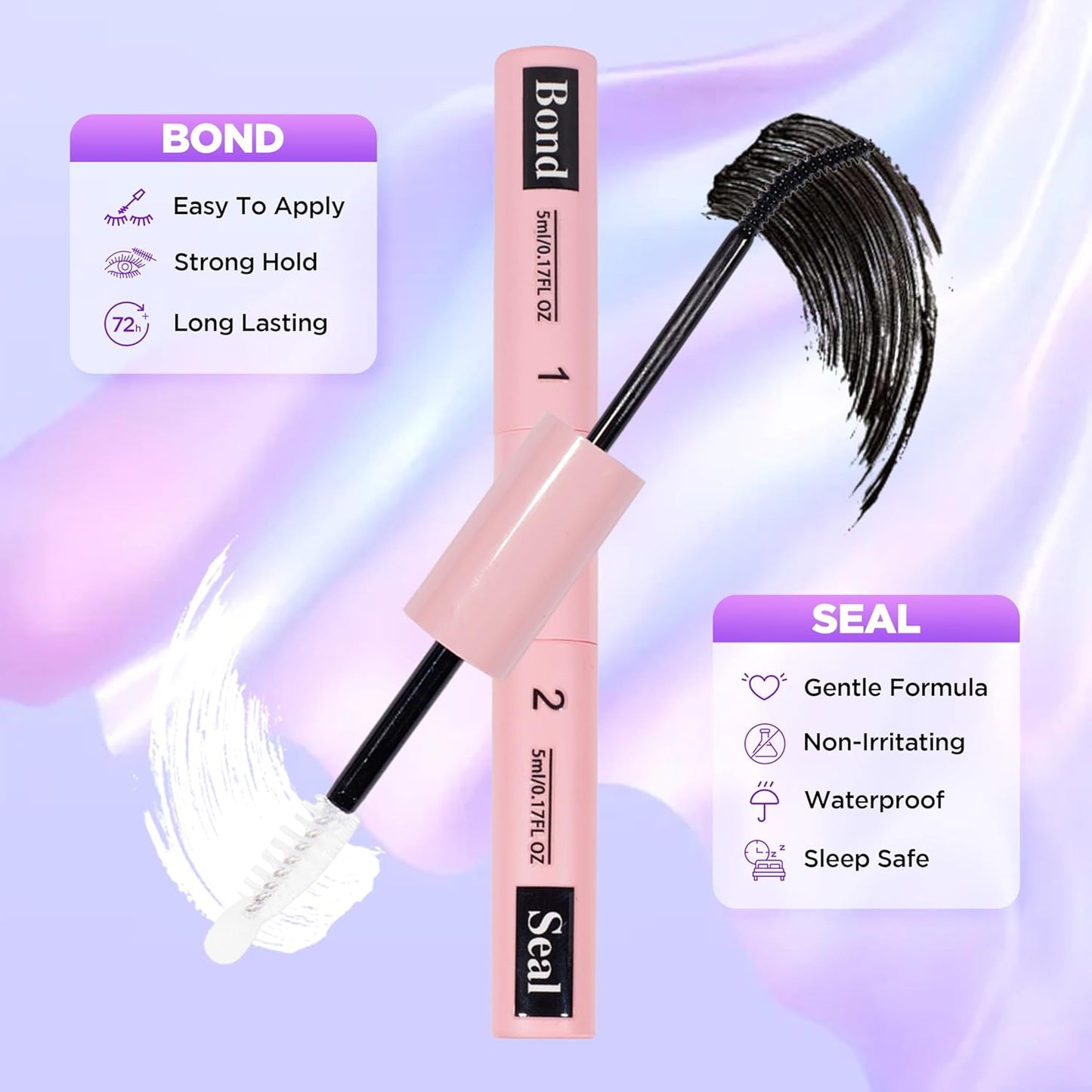 Lash Extension Kit DIY Lash Clusters Kit Eyelash Extensions Individual Lashes Extensions with (Bond,Seal,Tweezers,Remover,168Pcs,Aurora,8-16mm)