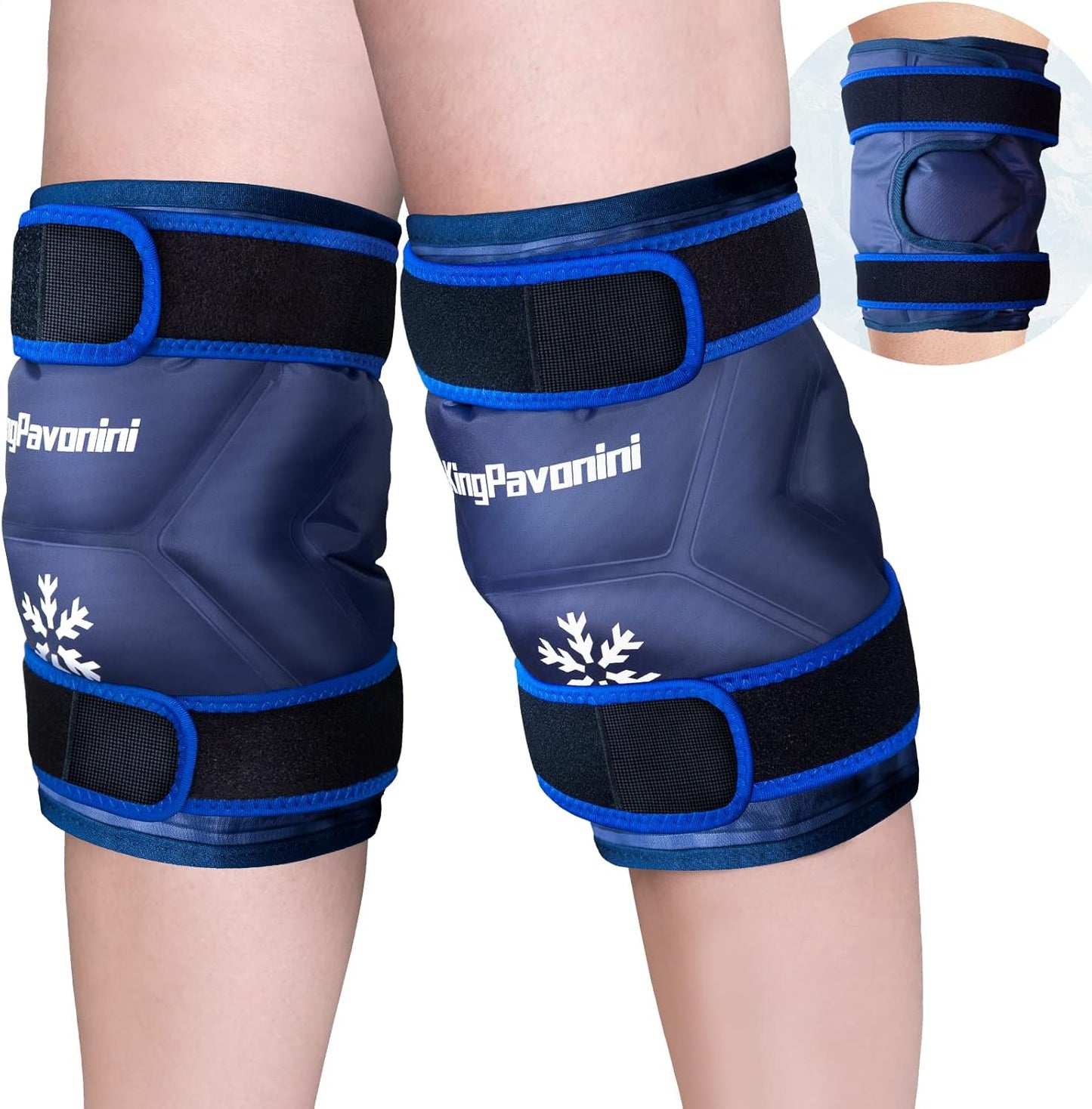 2 Pack XXL Knee Ice Pack Wrap Around Entire Knee After Surgery, Reusable Gel Ice Pack for Knee Injuries, Large Ice Pack for Pain Relief, Swelling, Knee Surgery, Sports Injuries