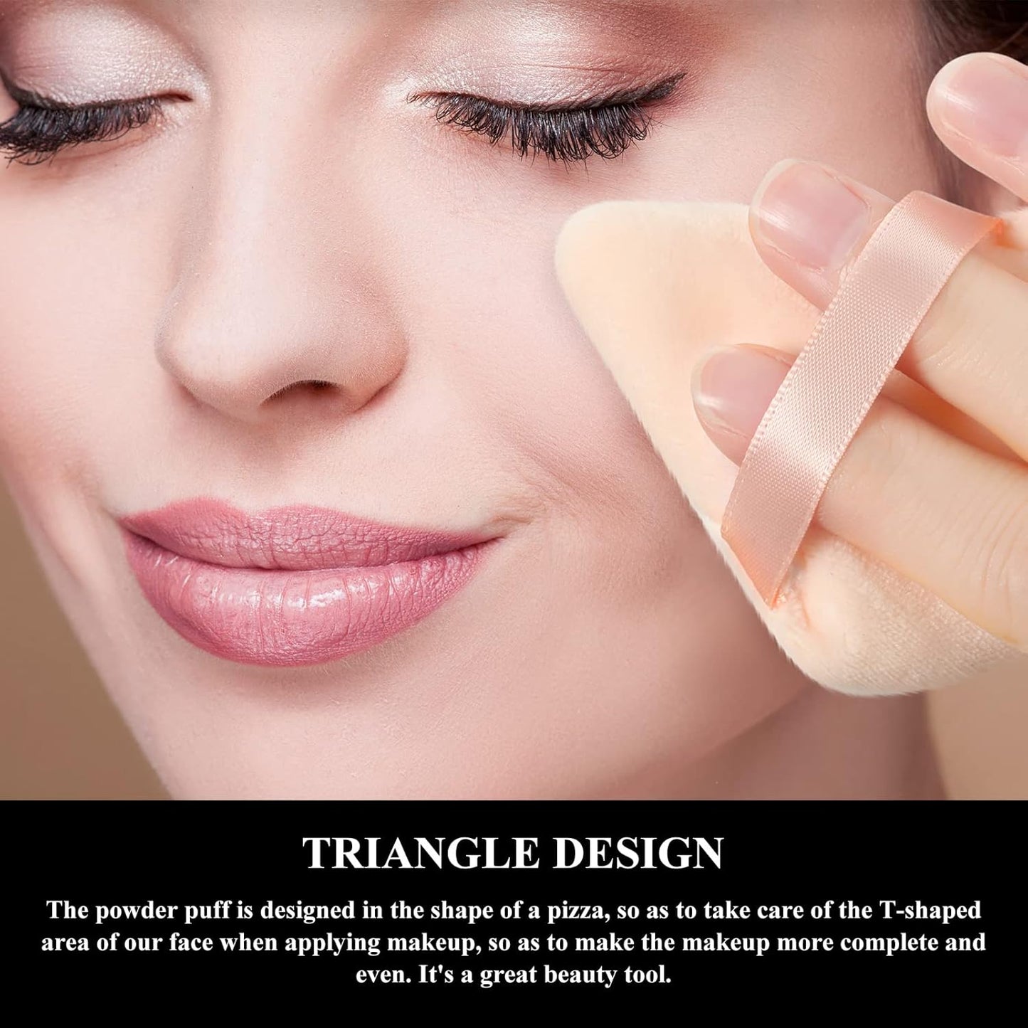 Maitys 12 Pieces Powder Puff Triangle Face Makeup Cosmetic for Loose Powder Soft Body Washable Reusable Foundation Sponge Mineral Wet Dry Makeup Tool for Women(Large, Small,Black, Nude Color)