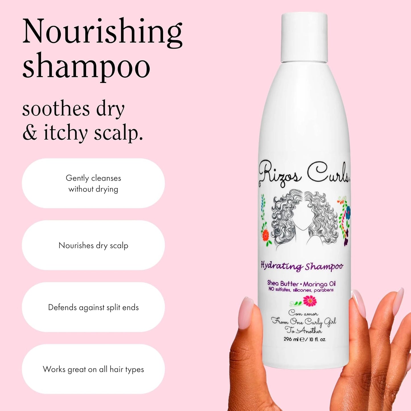 Rizos Curls Wash Day Bundle – Hydrating Shampoo & Deep Conditioner Set with Shea Butter for Every Curl Pattern 1a-4c – Gently Cleanses, Moisturizes, Softens & Adds Shine – Sulfate & Paraben Free