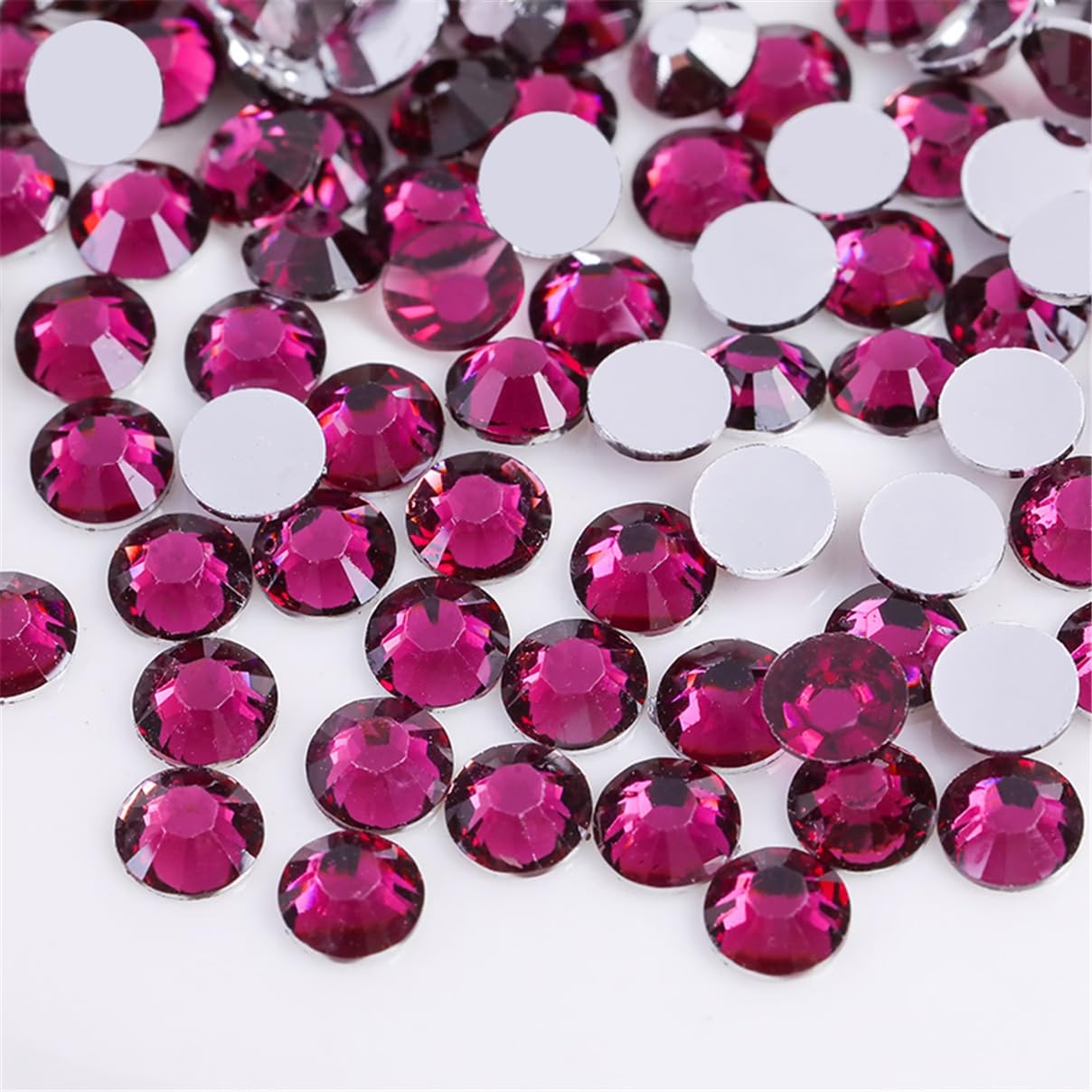 3000 Pieces SS12 3mm Flatback Rhinestones Clear Glass Round Gems Crystals for Nail Art DIY Crafts Clothes Shoes Bags （Grape Purple）