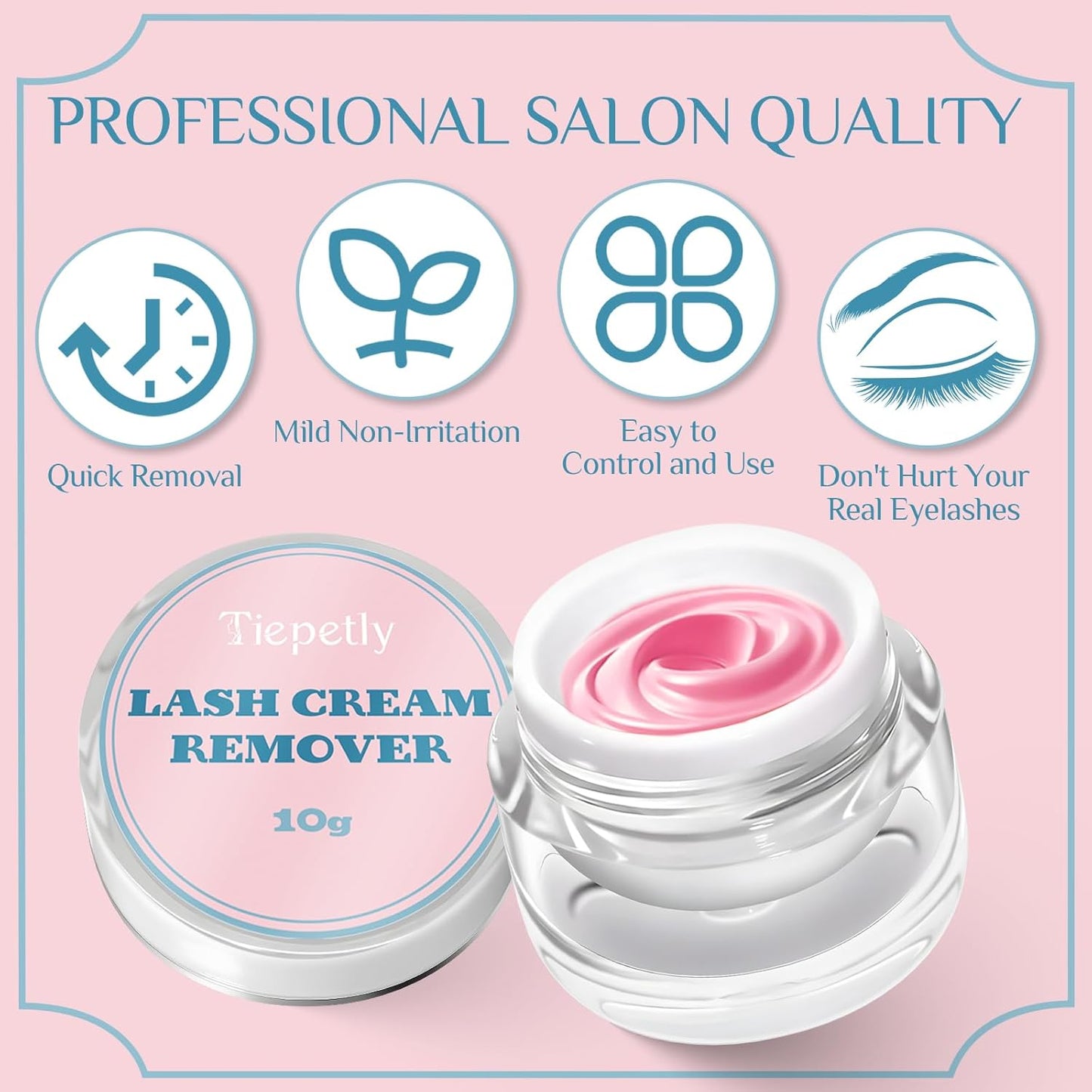 Tiepetly Eyelash Extension Remover, Dissolves Powerful Lash Extension Remover, Low Irritation, for Professional or Salon Use (10 g)