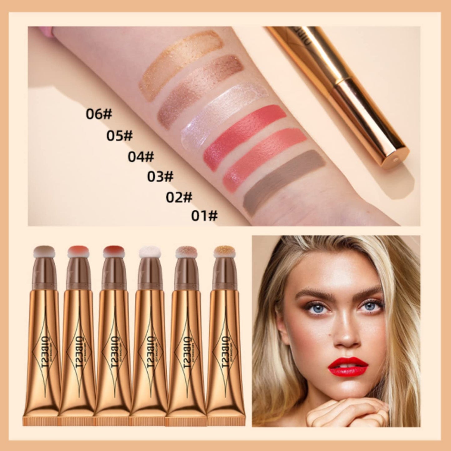 3Pcs Contour Beauty Wand,Liquid Face Concealer Contouring with Cushion Applicator,Liquid Blush Shading Bronzer Stick Natural Matte Finish, Lightweight Blendable Super Silky Cream Contour Stick Makeup