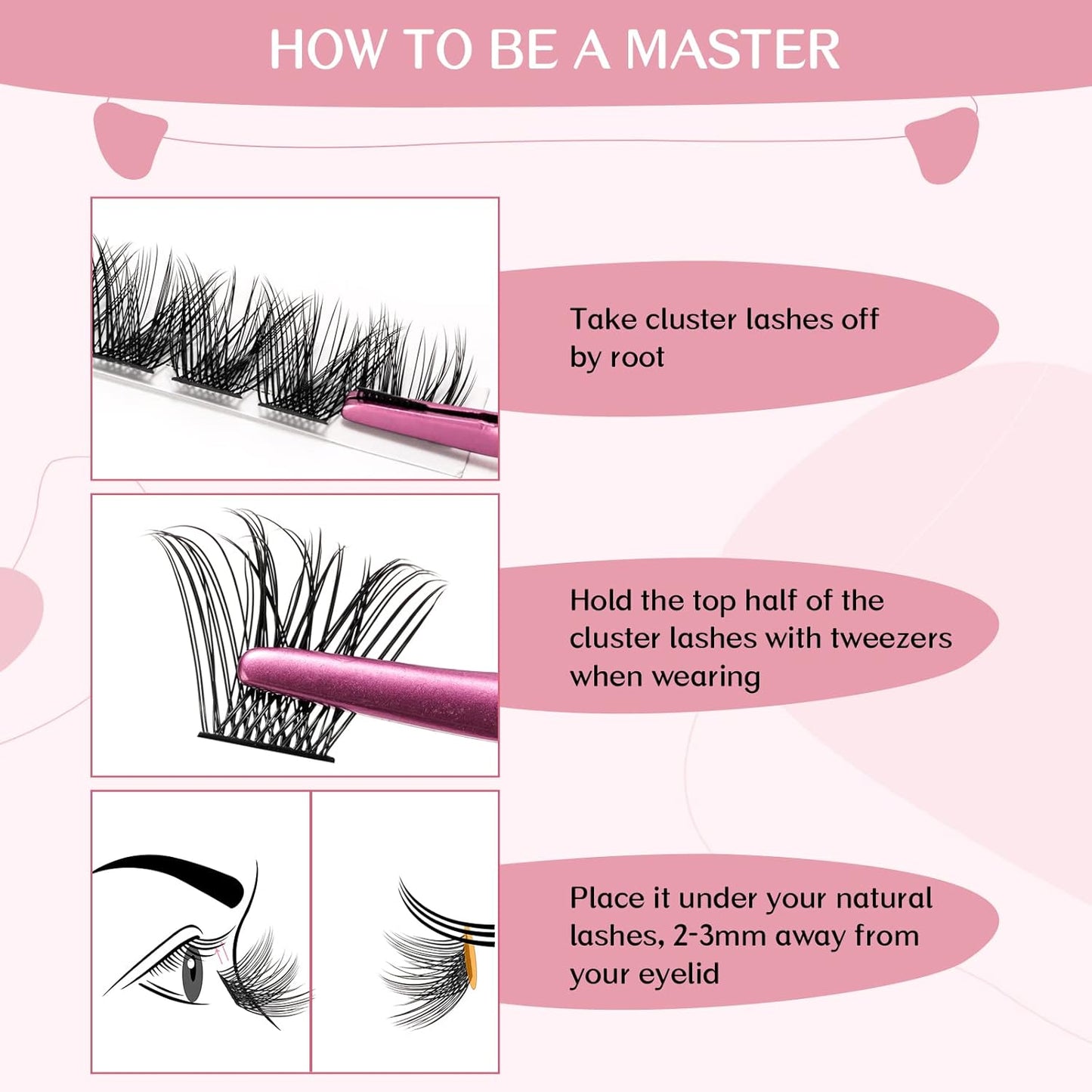 Lash Clusters, 72 Pcs Individual Lashes, Cluster DIY Lash Extension, Volume Eyelashes Look, Super Thin Band and Comfortable (Volume-C-10mm)