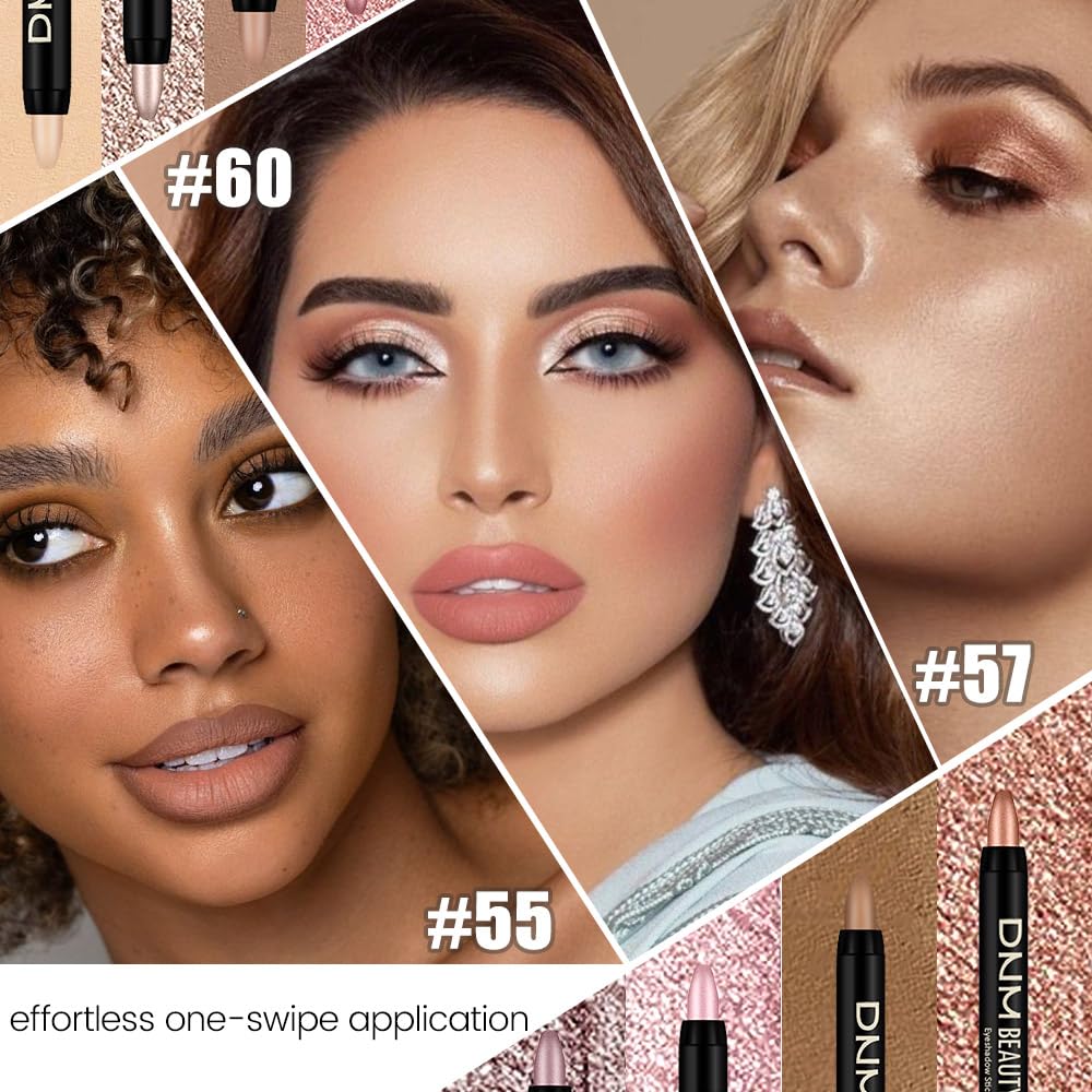 8Pcs Cream Eye Shadow Sticks Makeup for Women, Matte Shimmer Eyeliner Pencil Eyeshadow Brightener Stick for Eyes, Waterproof Eyeshadow Applicator Blendable sombras para ojos Set09#