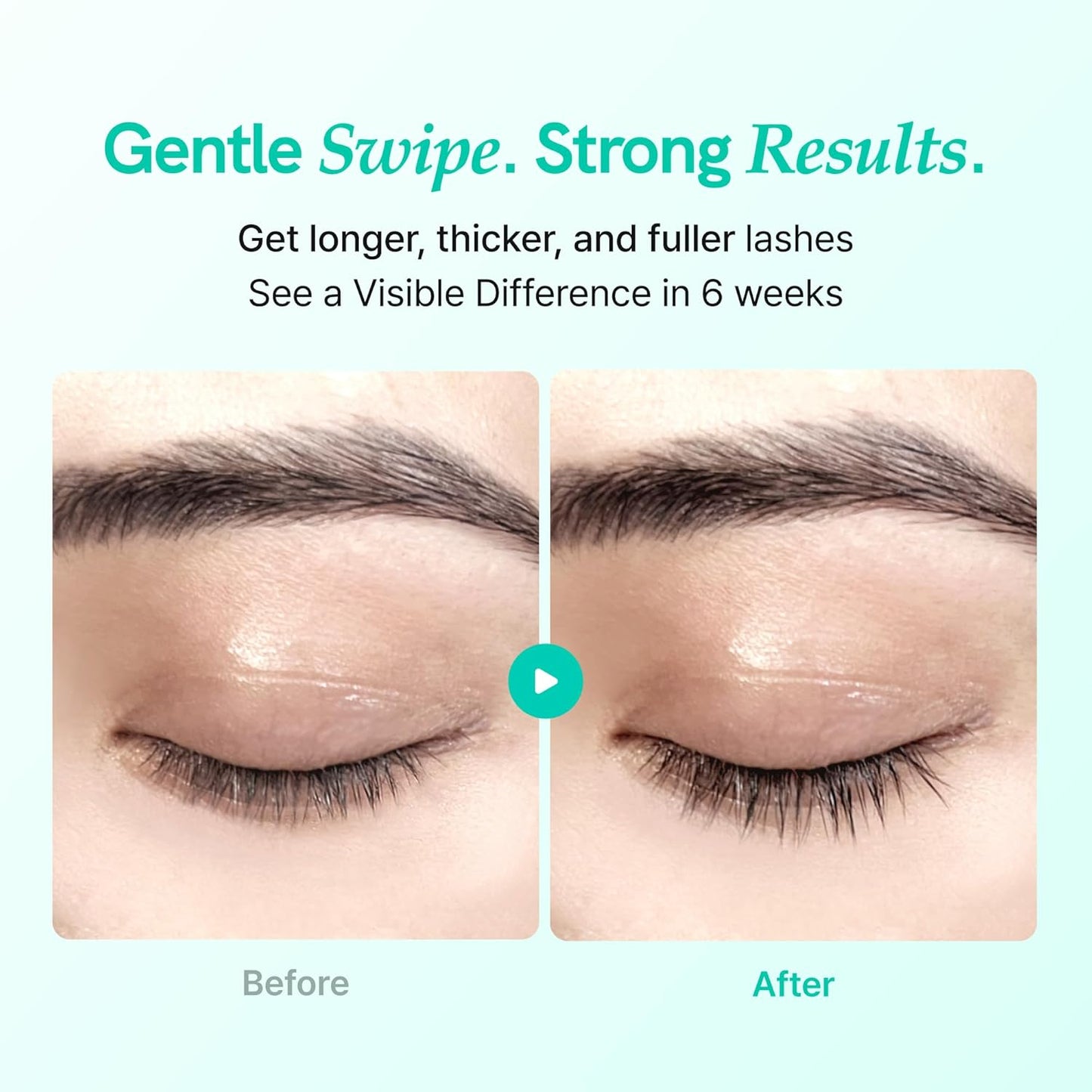 Korean Lash Serum for Fuller, Thicker Lashes | Daily Eyelash & Eye Brow Growth Booster with Biotin, Centella, Peptides, Hyaluronic Acid | Prostaglandin-Free, Vegan, Non-Irritating, 0.3 fl oz