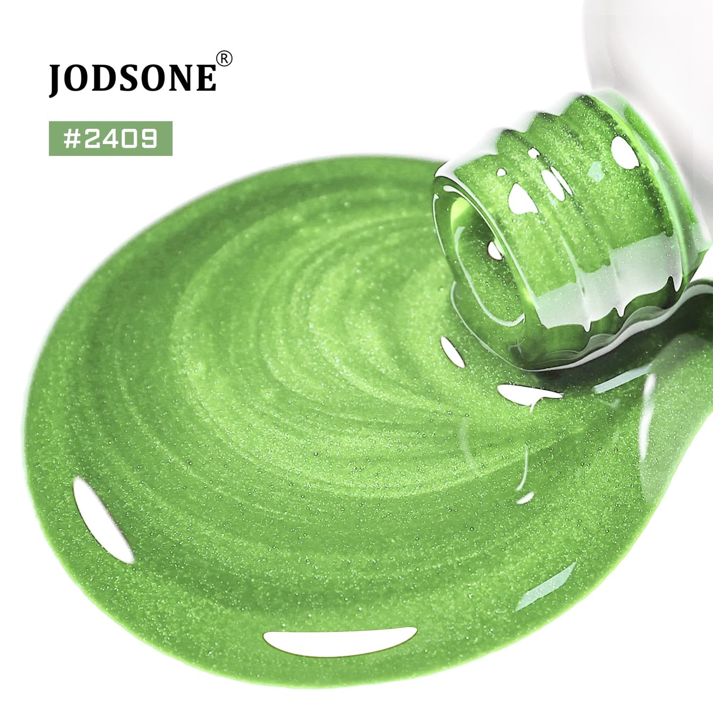 JODSONE Cat Eye Gel Nail Polish 16.5ml Light Green Single Colors for Holographic Glitter Cat Eye with Magnet at Home DIY Need U V Lamp