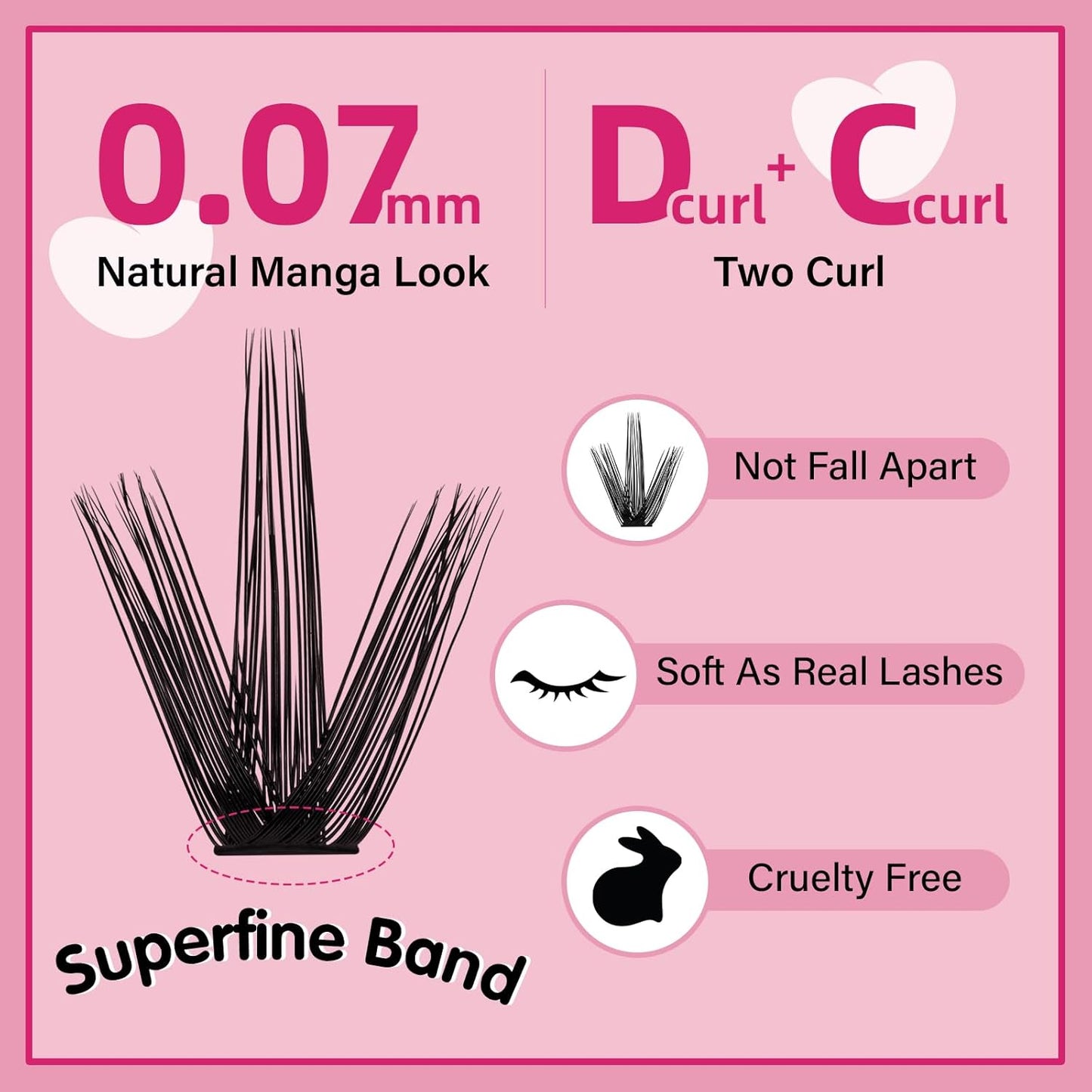 280 Pcs Individual Lashes 40D+50D Mixed Lash Clusters Devil Style Lashes That Look Like Eyelash Extensions Wispy Lashes DIY Individual Lashes At Home (40D+50D-D-8-16mix,Manga)