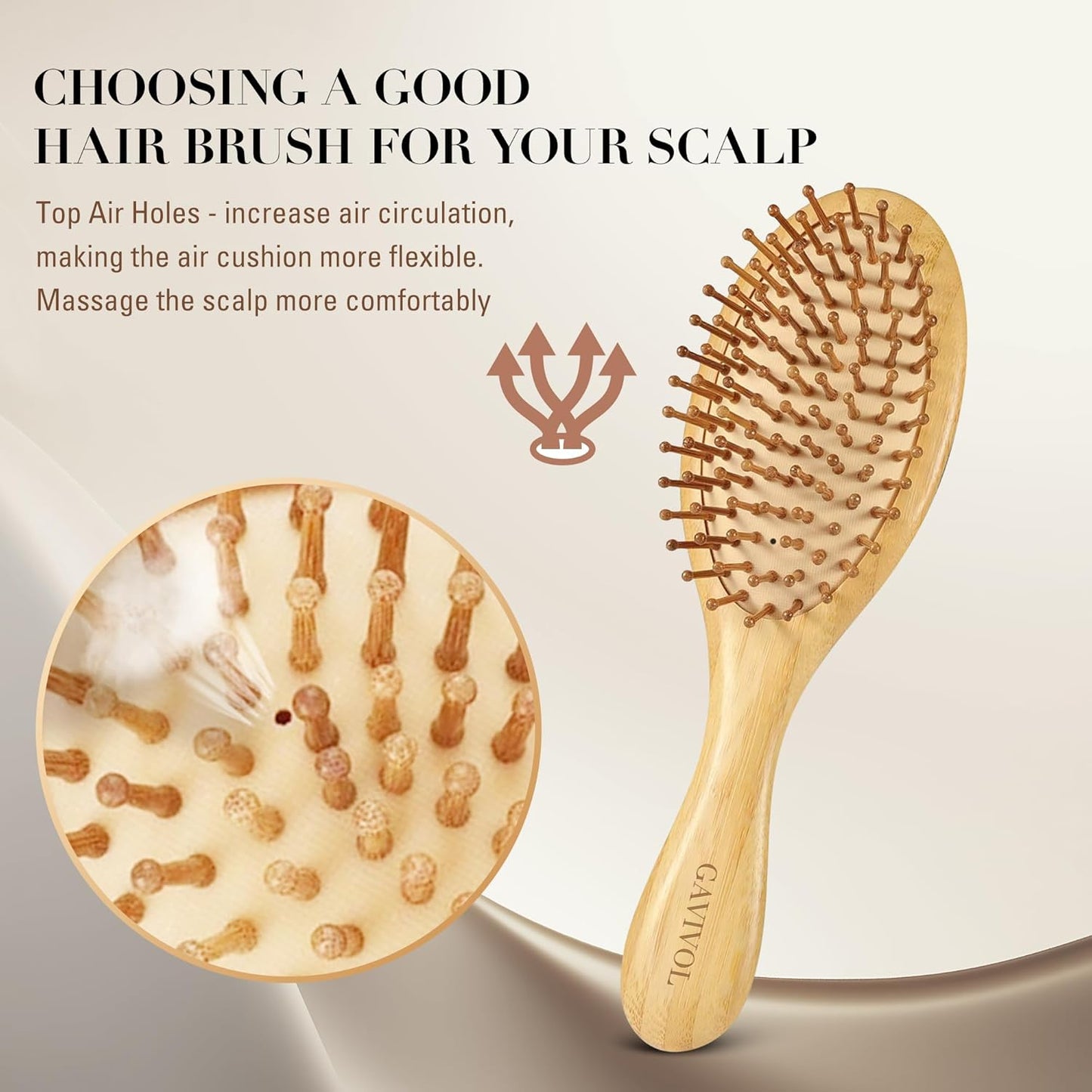Bamboo Hair Brush for Hair Growth – Natural Bamboo Bristles Detangling & Scalp Massage – Ergonomic Wooden Handle – All Hair Types, Women, Men & Kids