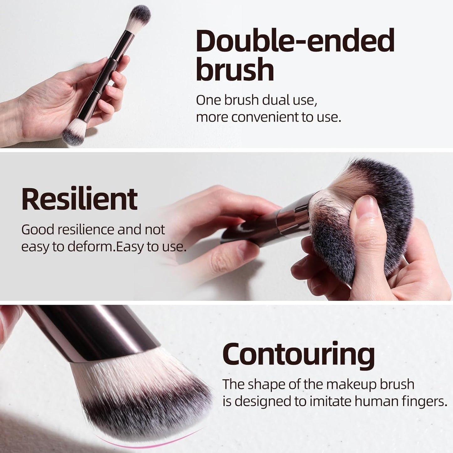 BS-MALL Professional Makeup Brush Set With Portable Case - Eyeshadow Brush, Concealer Brush, Blush Brush & Foundation Brush For Travel 20 Pcs, Labeled Daily Use & Versatile Occasions