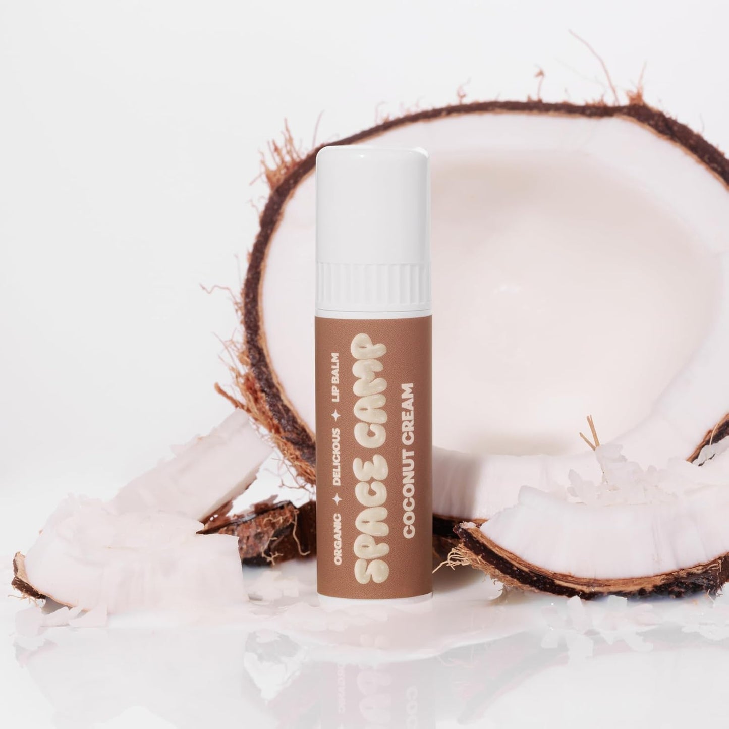 Space Camp Wellness Jumbo Lip Balm - Coconut Cream Organic Flavored Balm (2 Pack)