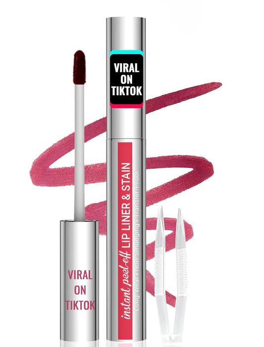 iMethod Lip Stain - Lip Liner Stain, Peel Off Lip Stain with Tweezer, Natural Long Lasting Lip Stain Peel Off, Waterproof, Easy to Use, Stay On All Day, Mauve