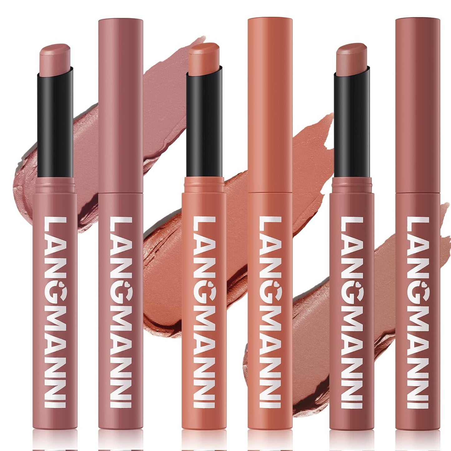 Jolilab 3Pcs Velvet Matte Lipstick Nude Matte Soft Dark Color Stick High Pigmented Long-Lasting Waterproof Lip Stick Lip Balm Beauty Cosmetics Gift for Girls and Women（04#+05#+06#