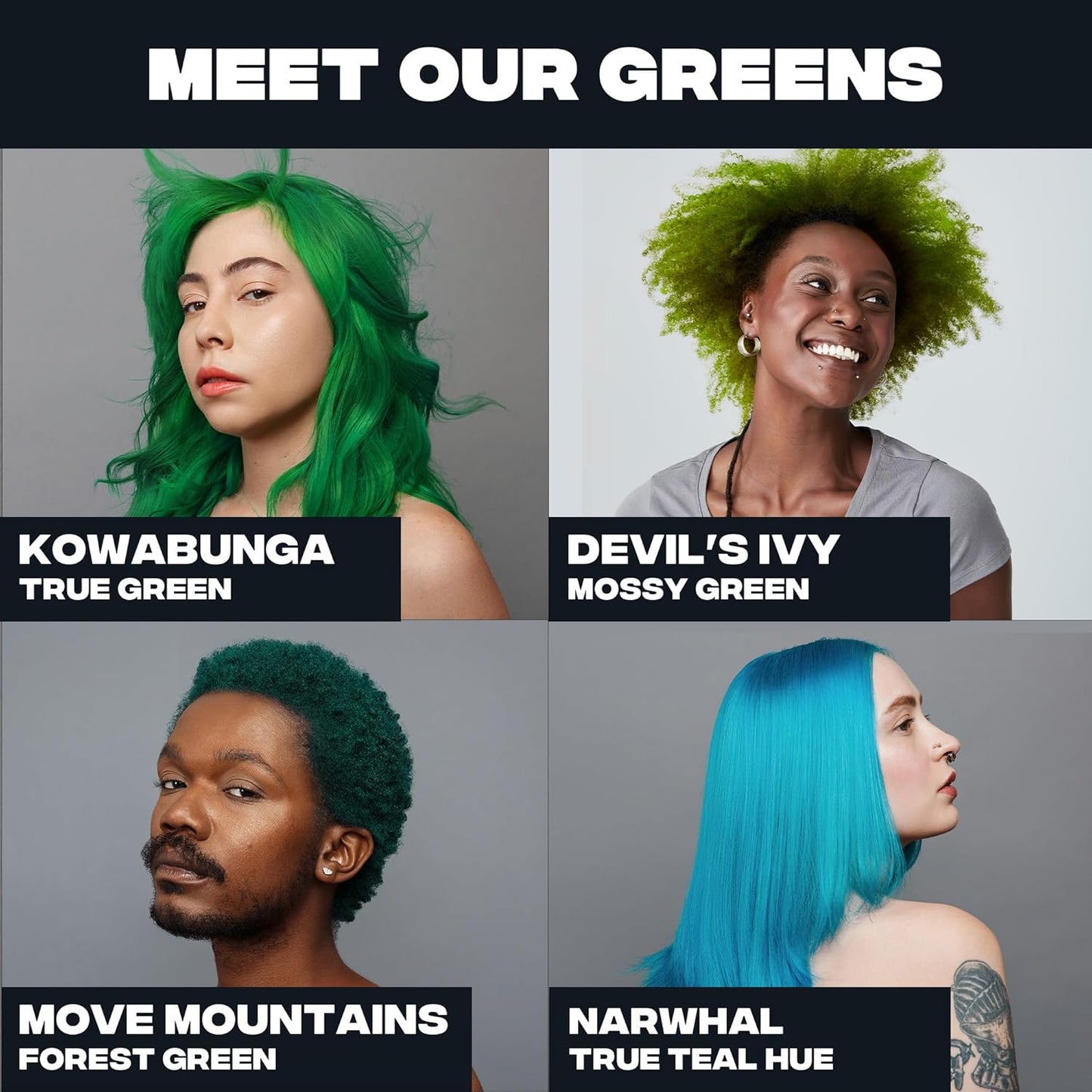 Good Dye Young Semi-Permanent Hair Color, Vegan and Cruelty-Free Green Hair Dye, Last up to 24 Washes, Non-Damaging Conditioning Hair Color (5FL OZ, Kowabunga)