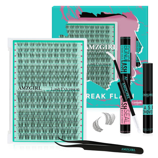 Lash Clusters Kit,160pcs D Curl DIY Individual Eyelash Cluster Kit,Lash Bond And Seal,Remover For Eyelashes Extensions,Lash Applicator Tool For False Eyelash Extension Kit At Home(01#,Kit)