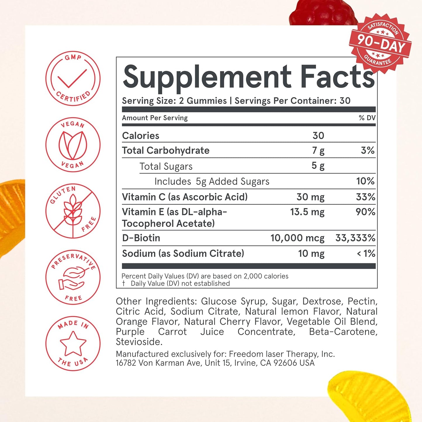 iRestore Hair Gummy Vitamins, Vegan Biotin Gummies for Hair Skin and Nails, Hair Growth Gummies for Women & Men, Biotin 10,000mcg, 3PK