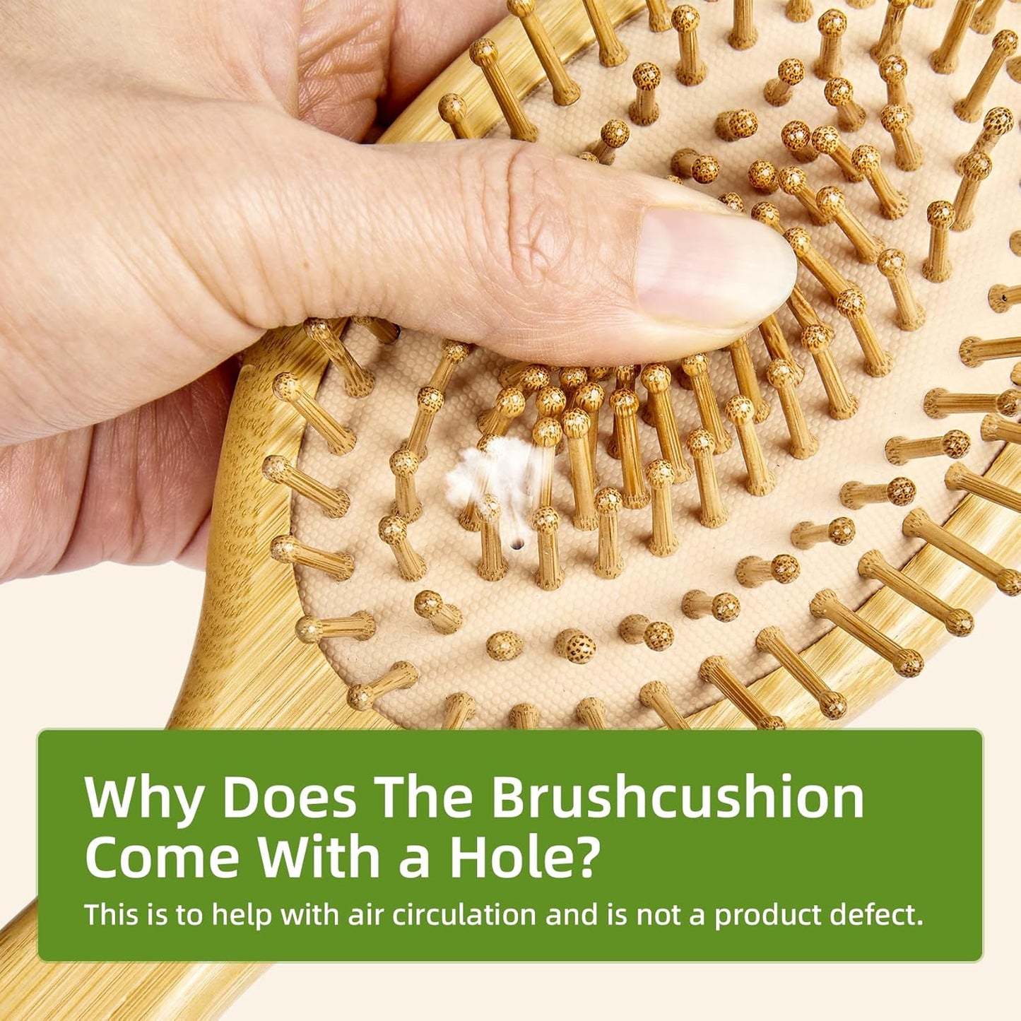 MRD Hair brush, Natural Bamboo Paddle Detangling Hairbrush, Massage Scalp Thick/Thin/Curly/Dry Hair For Women & Men